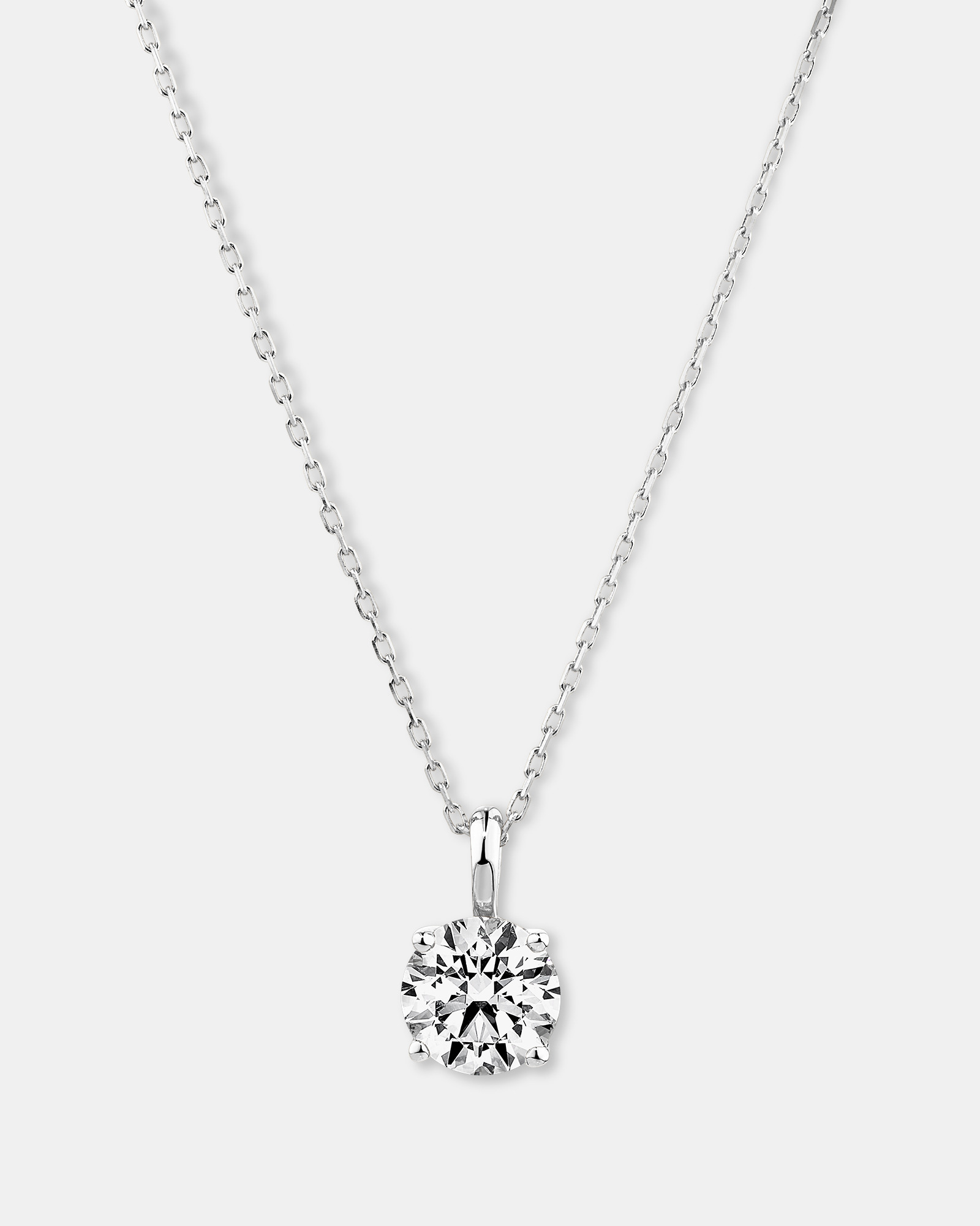 1,00 Carat TW Collier solitaire en diamant en or blanc 18kt