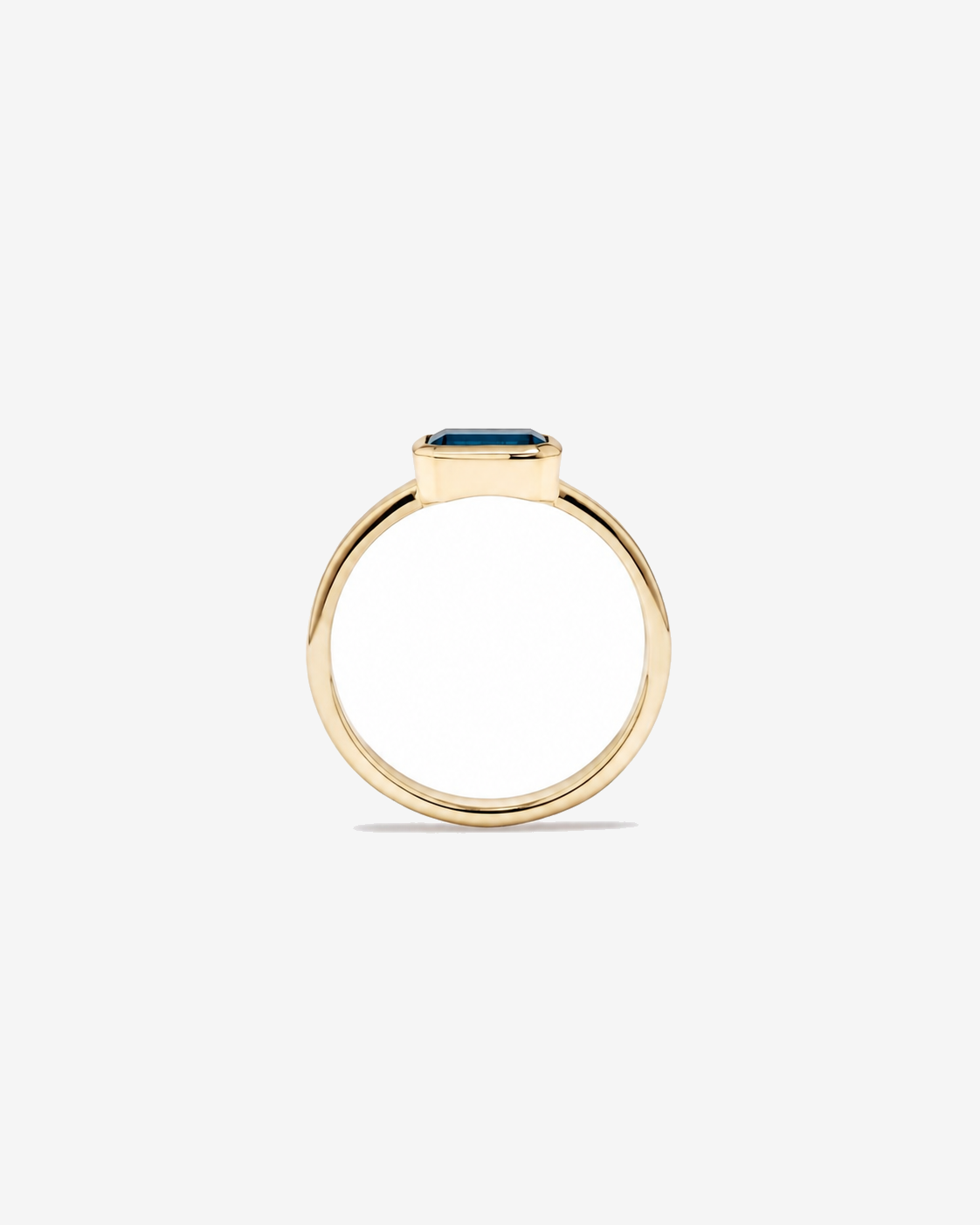London Blue Topaz Bezel Ring in 10kt Yellow Gold