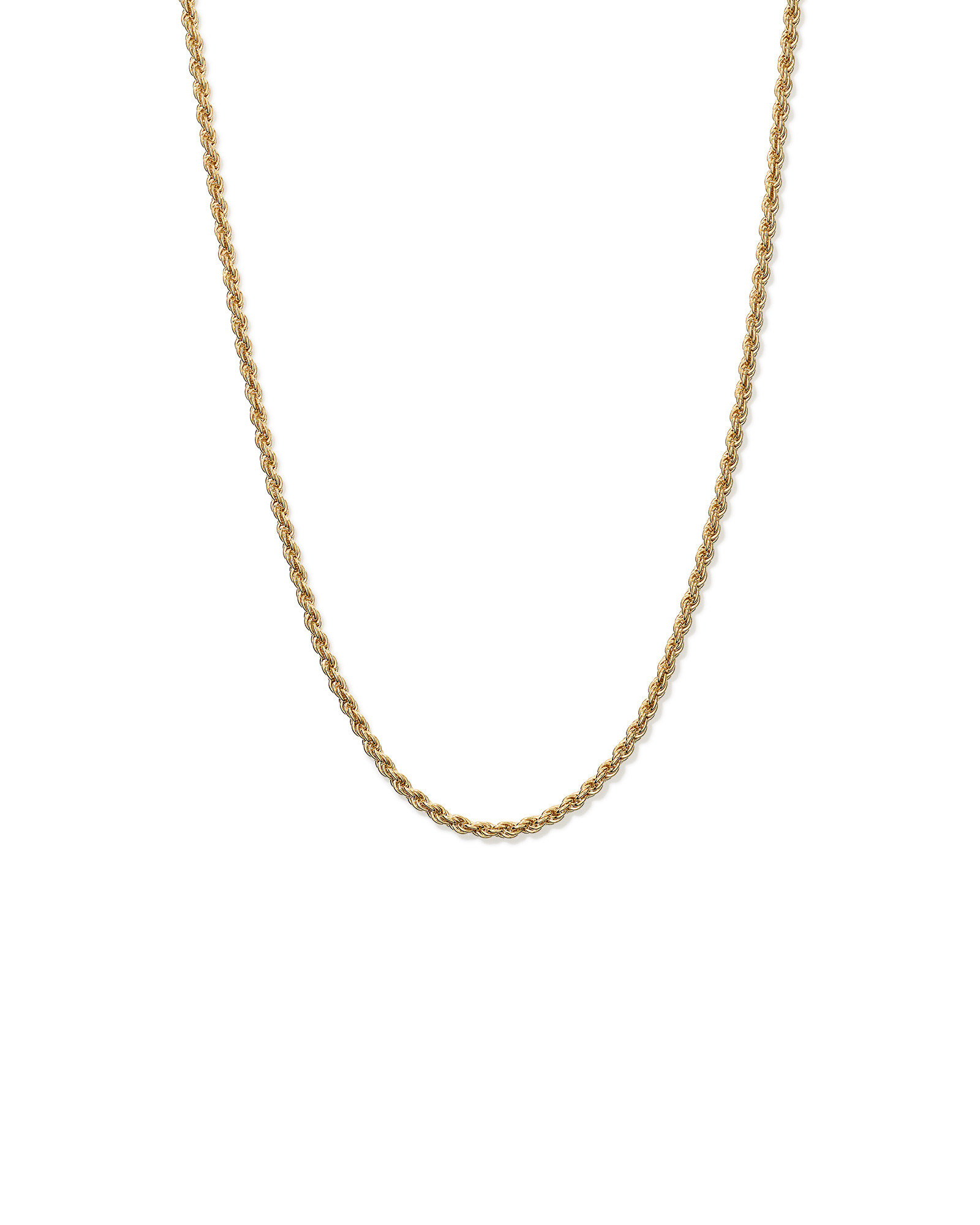 60cm (24") 4.4mm Wide Diamond Cut Rope Chain in 18kt Gold Vermeil