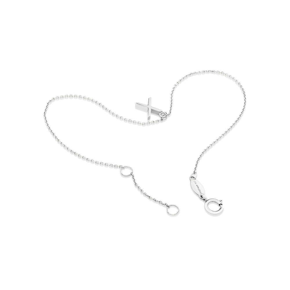 19cm (7.5") X Initial Bracelet in Sterling Silver