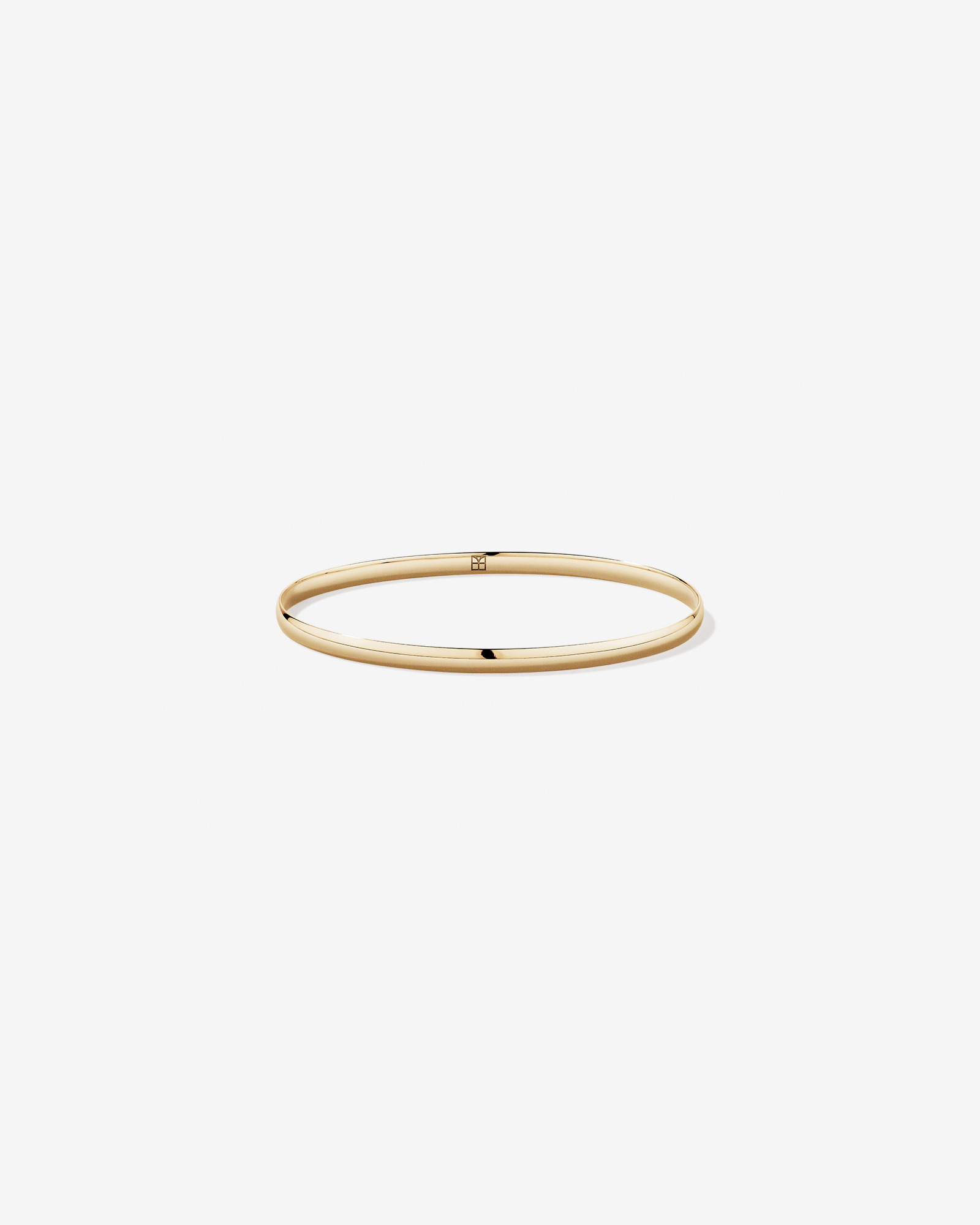 65mm (2.5") 3.8mm Width Solid Oval Bangle in 10kt Yellow Gold