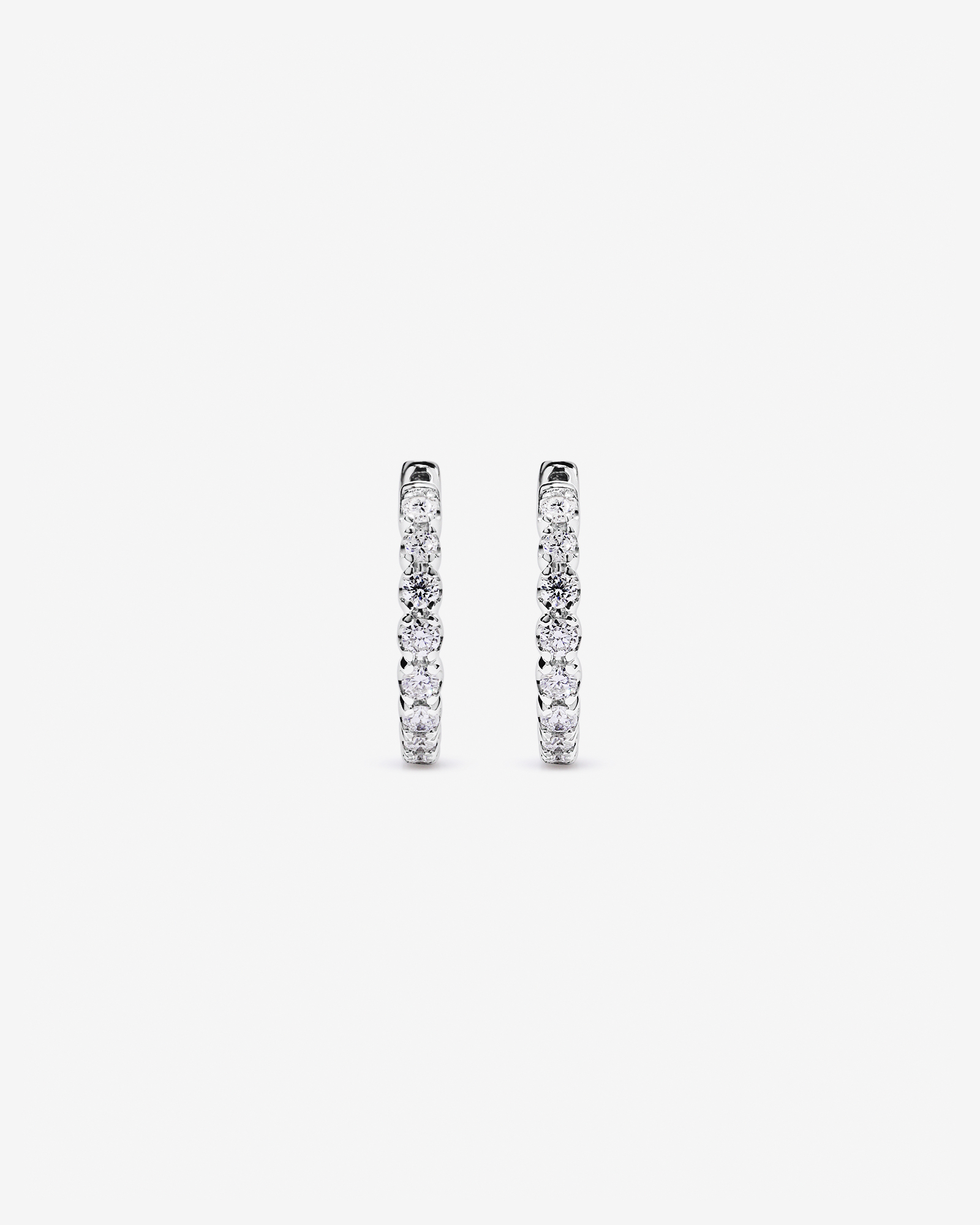 0.50 Carat TW Laboratory-Grown Diamond Hoop Earrings in Sterling Silver