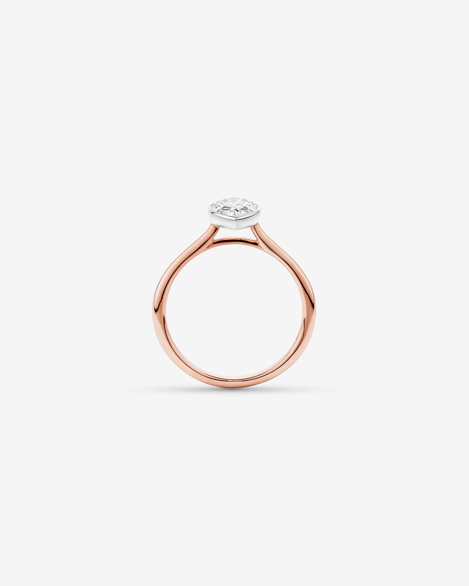 Bague de fiançailles TW TW de 1,25 carat en diamants solitaires de laboratoire en or rose et blanc 14 carats