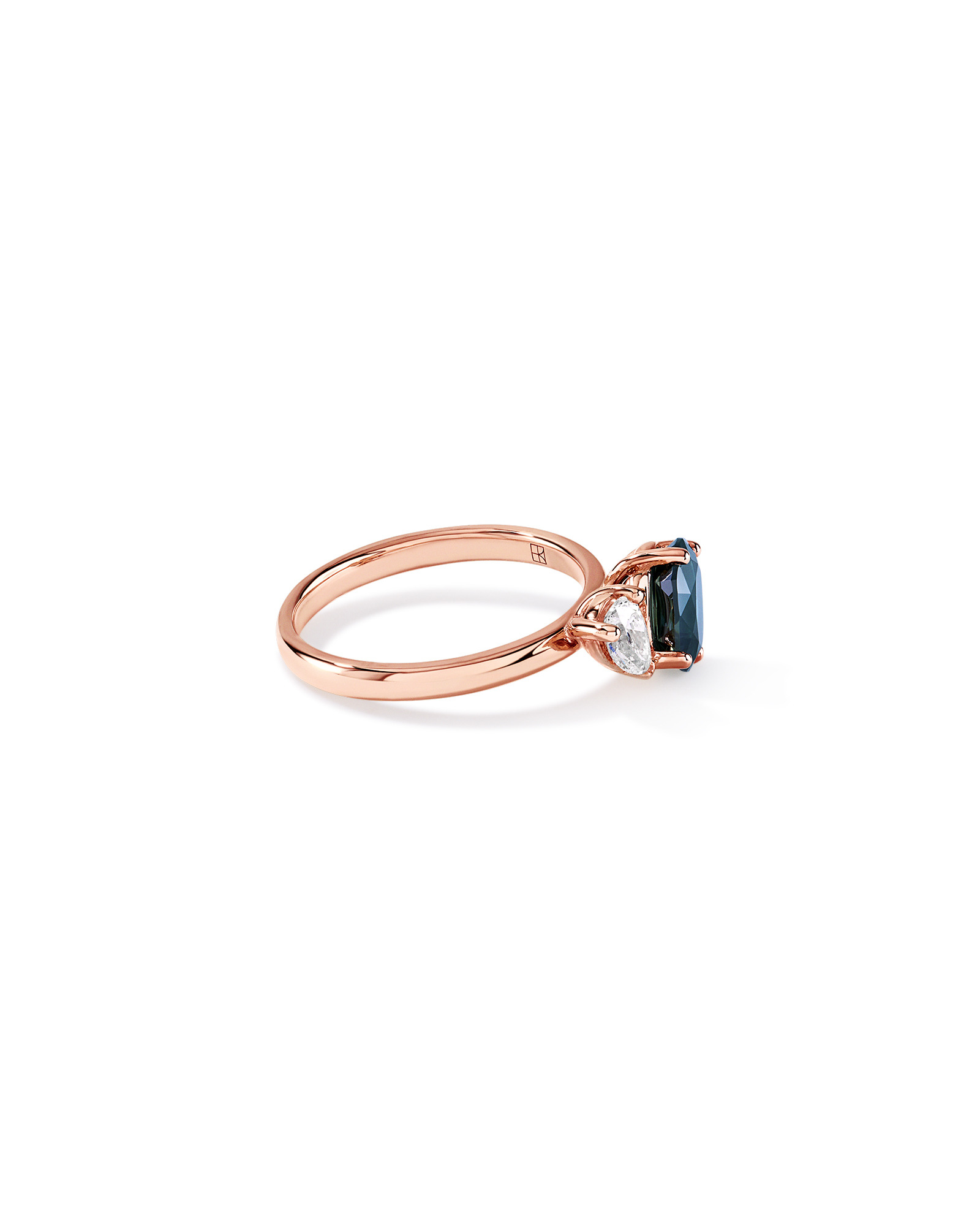Bague australienne Parti Sapphire & diamant TW Toi et moi 0,30 carat en or rose 10 carats