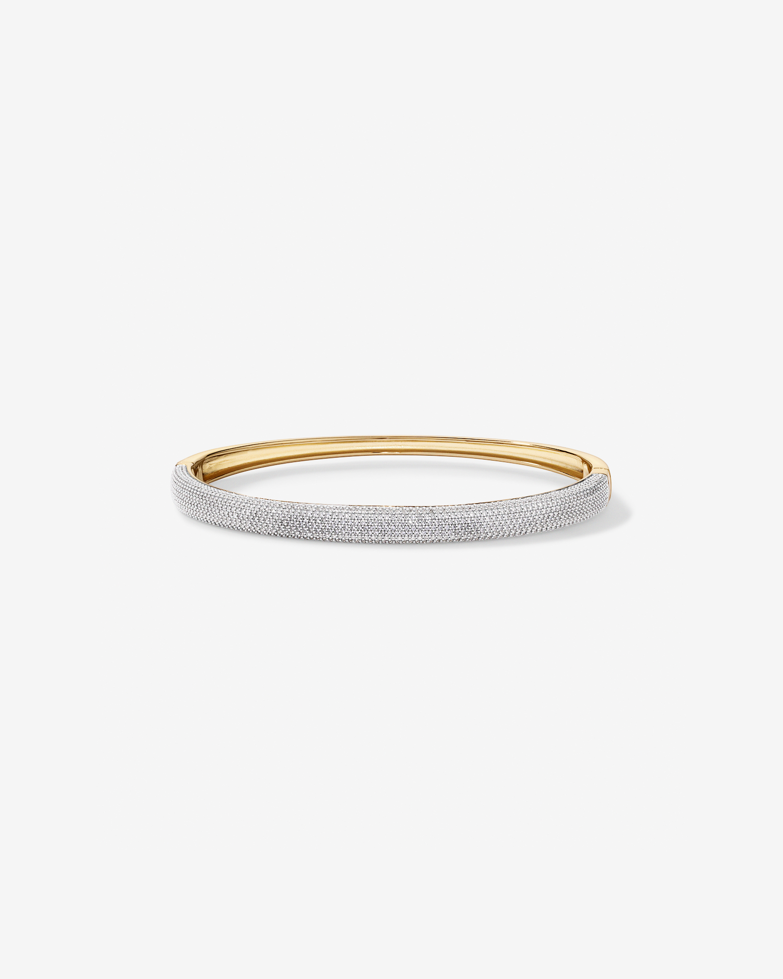 62mm Classic Pavé Hinged Bangle with Cubic Zirconia in 18kt Vermeil