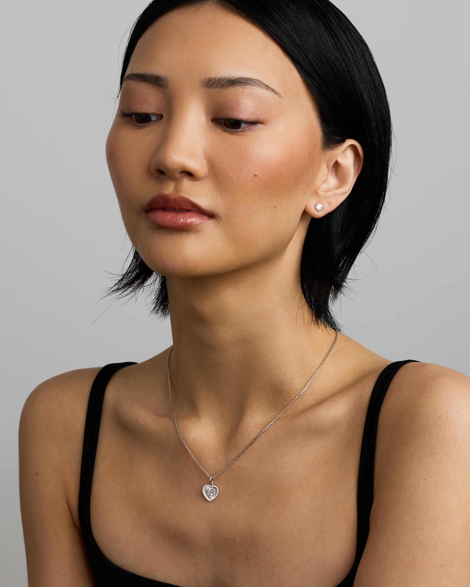 Pendentif cœur rayon de soleil 16 mm avec zircon cubique en argent sterling