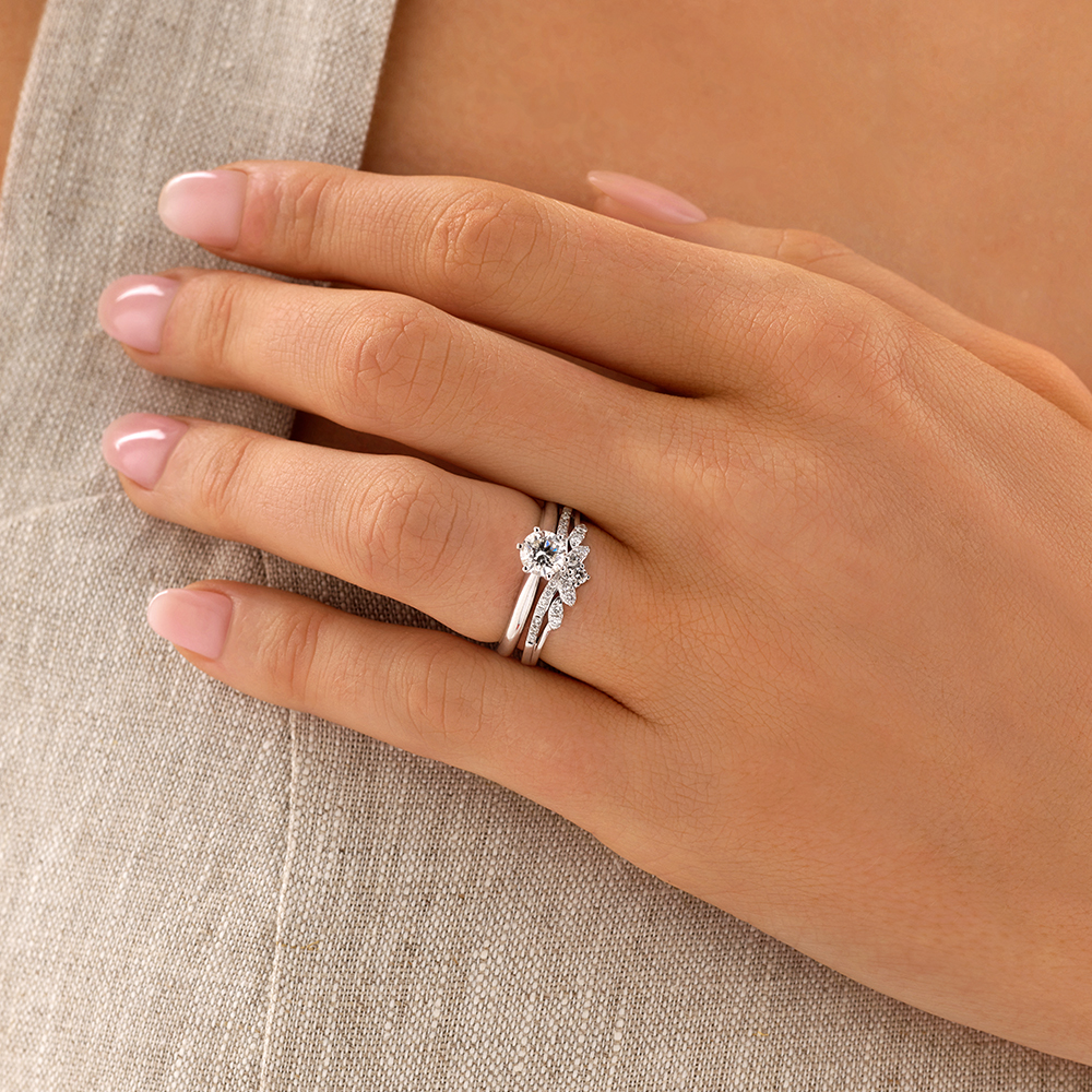Certified Solitaire Engagement Ring with a 0.75 Carat TW Diamond in 18kt White Gold