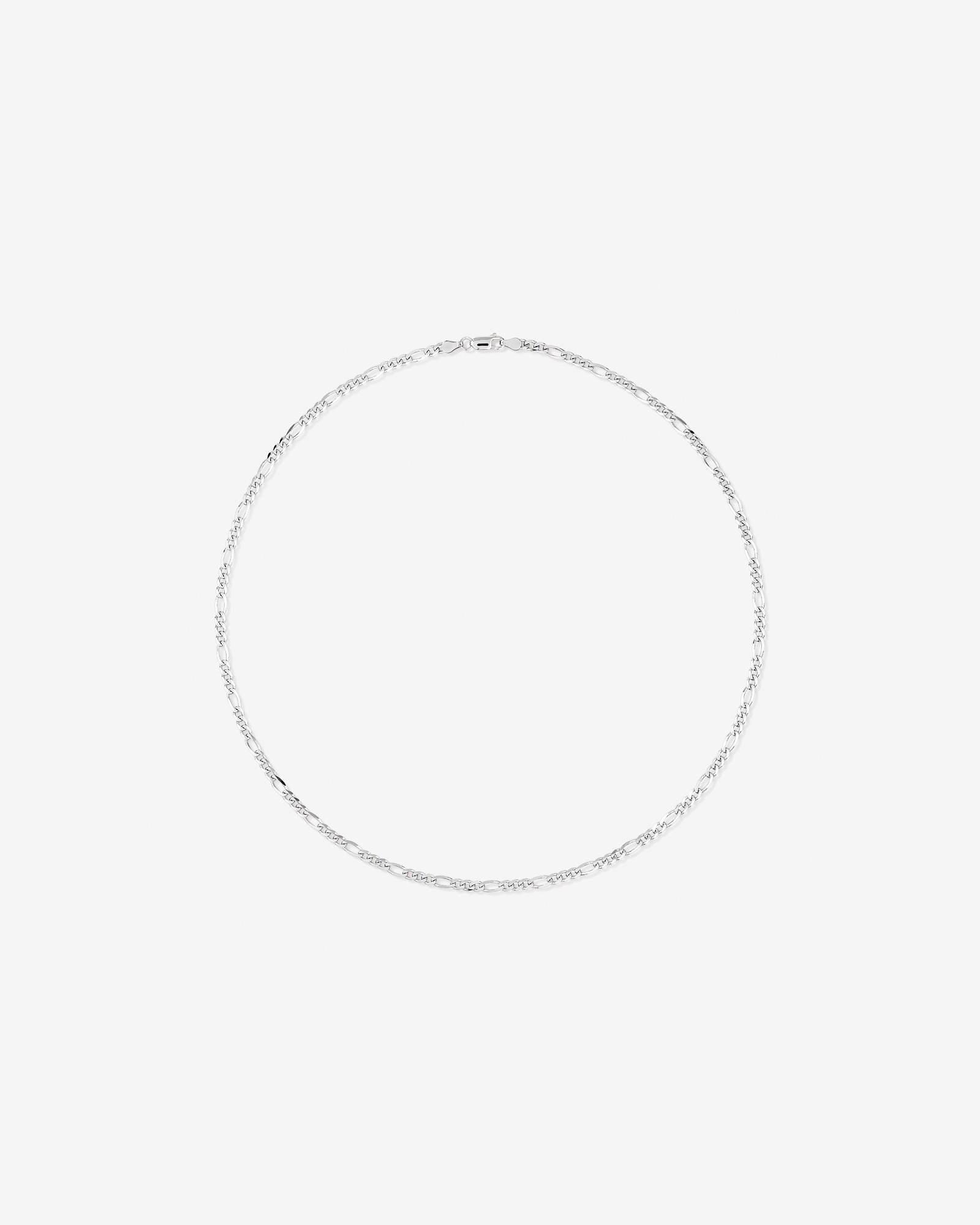55cm (22") 3.75mm Width Figaro Chain Necklace in Sterling Silver