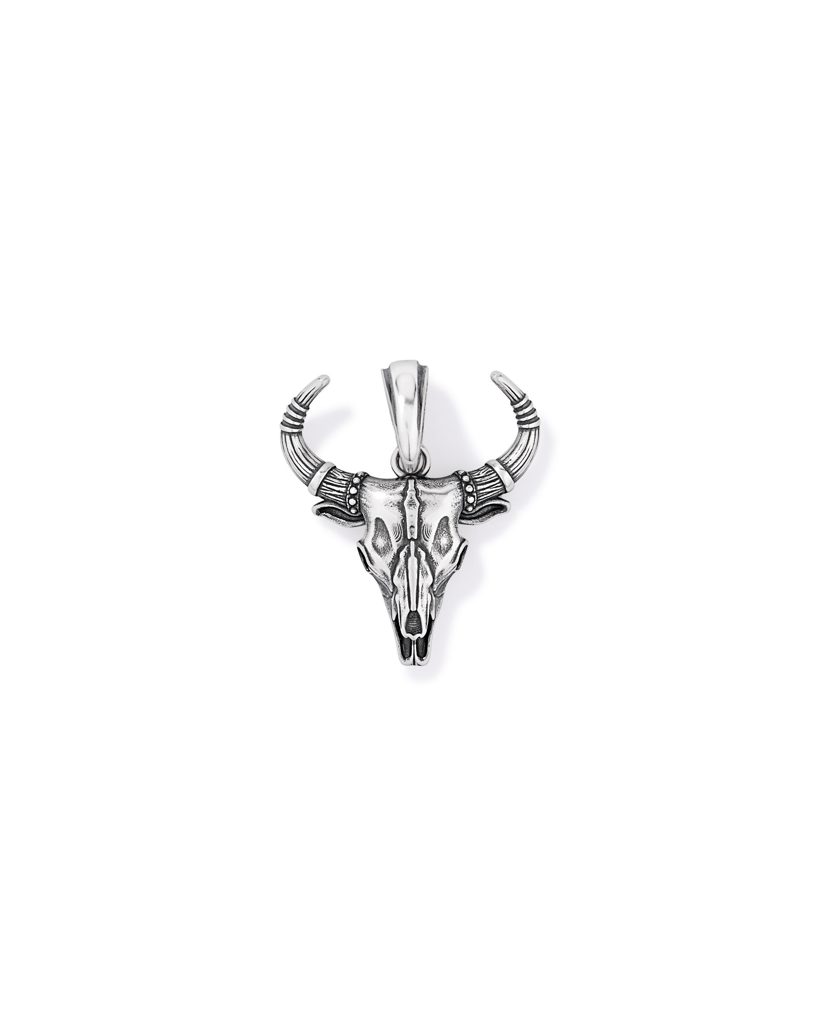 Bull Skull Pendant in Sterling Silver