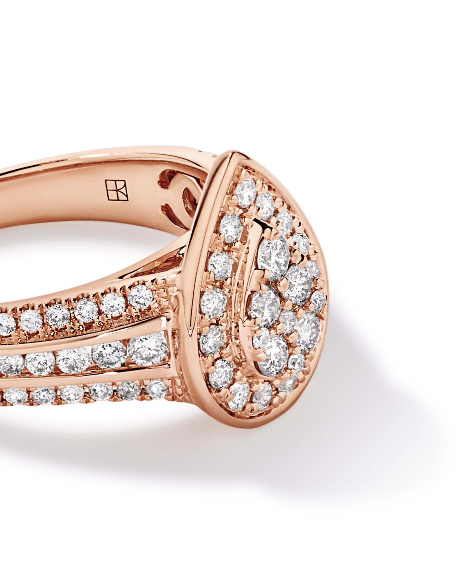 0.85 Carat TW Pear-Shaped Diamond Cluster Ring 10kt Rose Gold
