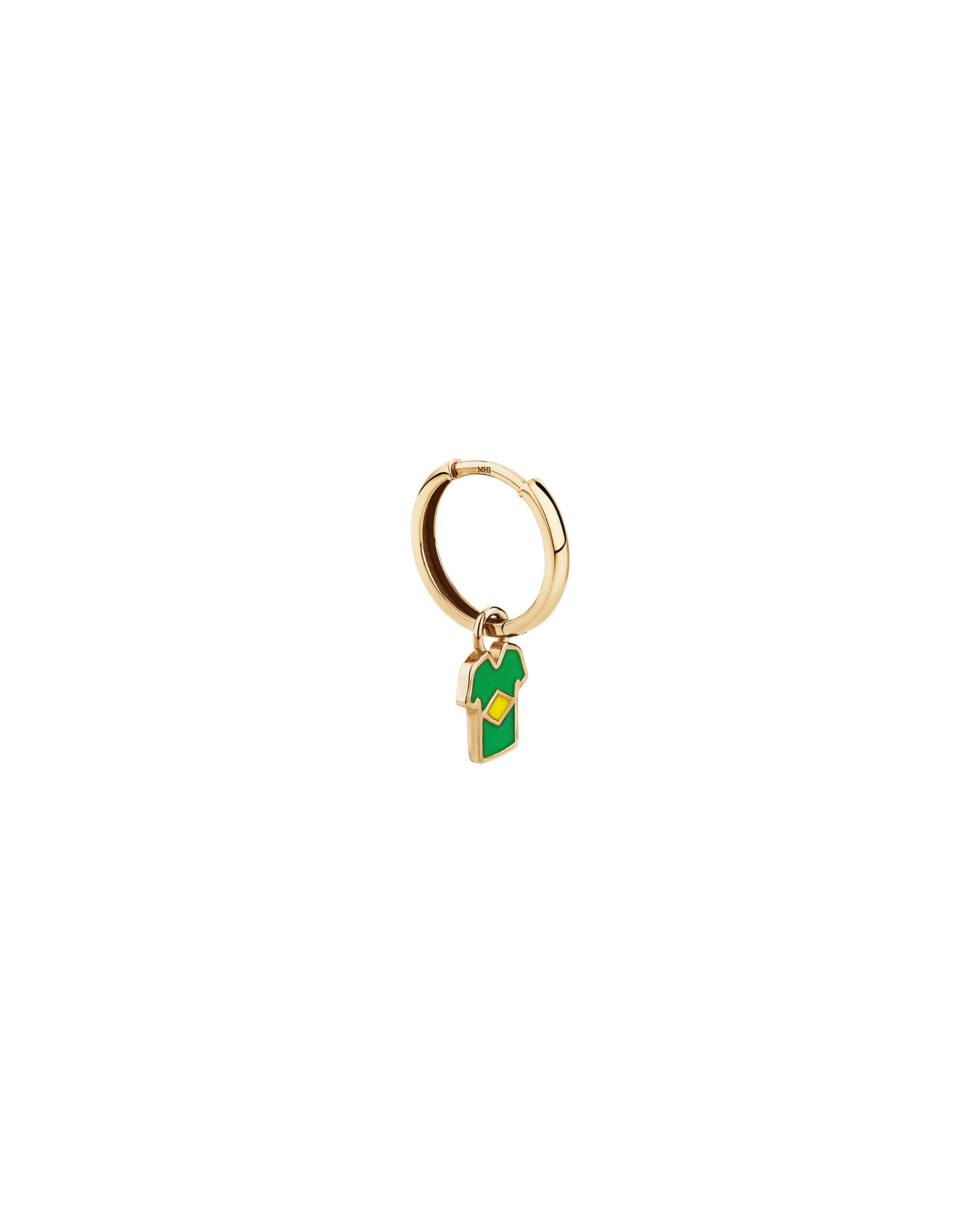 Charme de boucle d’oreille en maillot du Brésil en Vermeil 18Kt