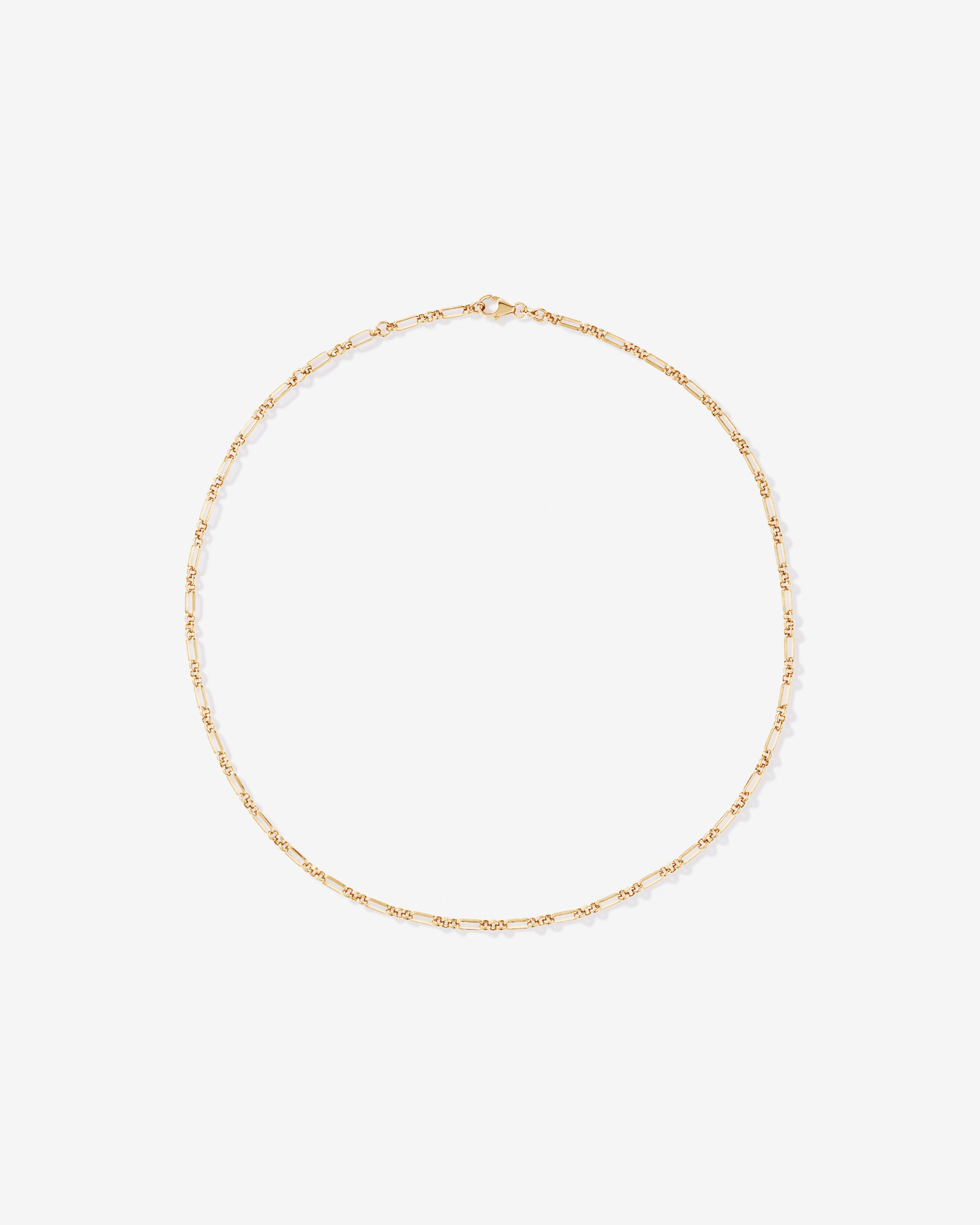 50cm (20") 3 and 1 Paperclip Chain in 18Kt Gold Vermeil