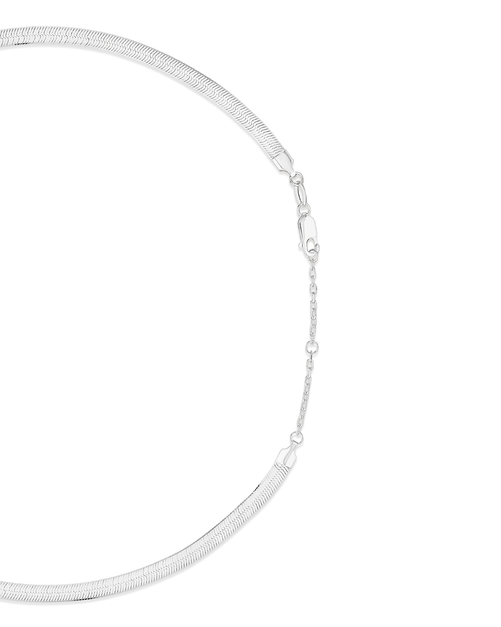 Chaîne serpentine de 45 cm en argent sterling, largeur de 4,5 à 5 mm