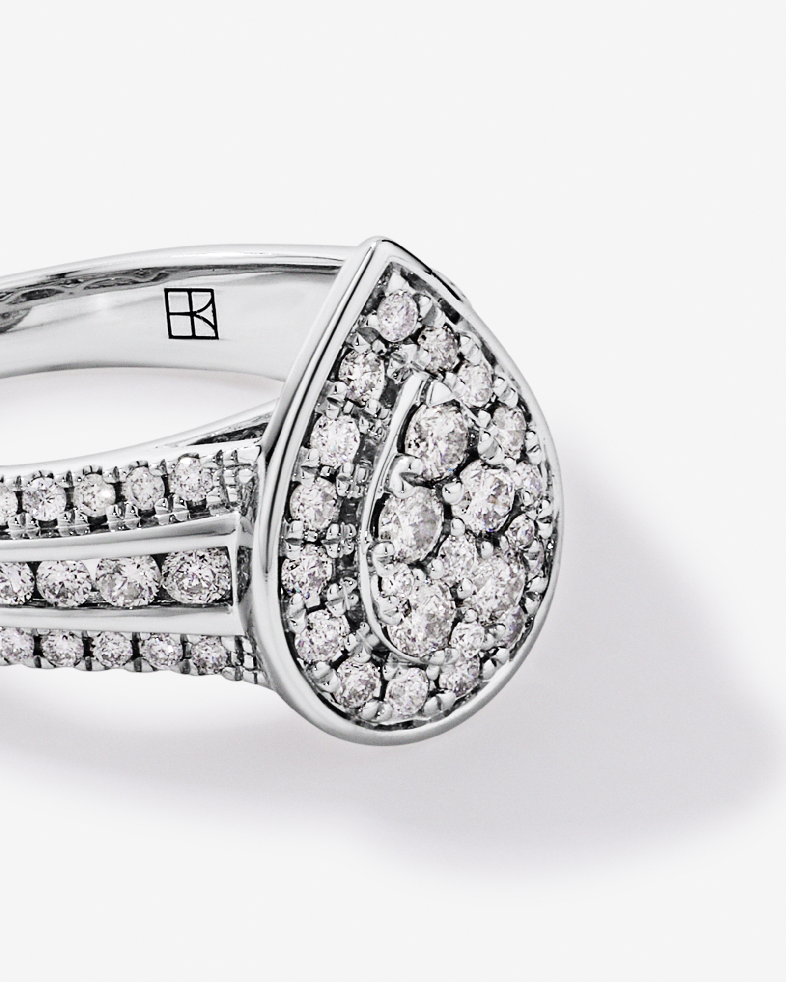 Carat TW Pear-Shaped Diamond Cluster Ring Sterling Silver