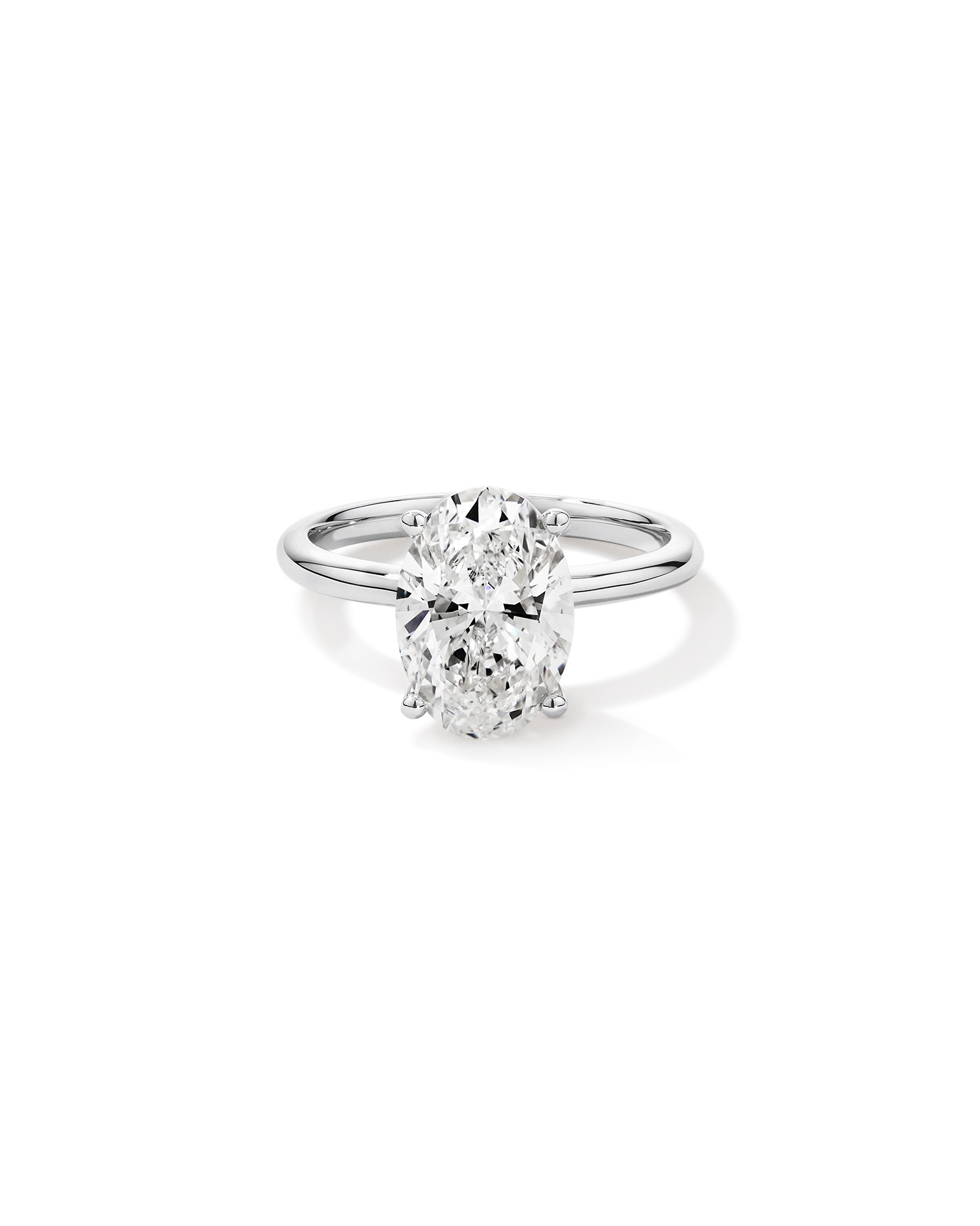 3.00 Carat TW Oval Cut Laboratory-Grown Diamond Solitaire Engagement Ring Platinum