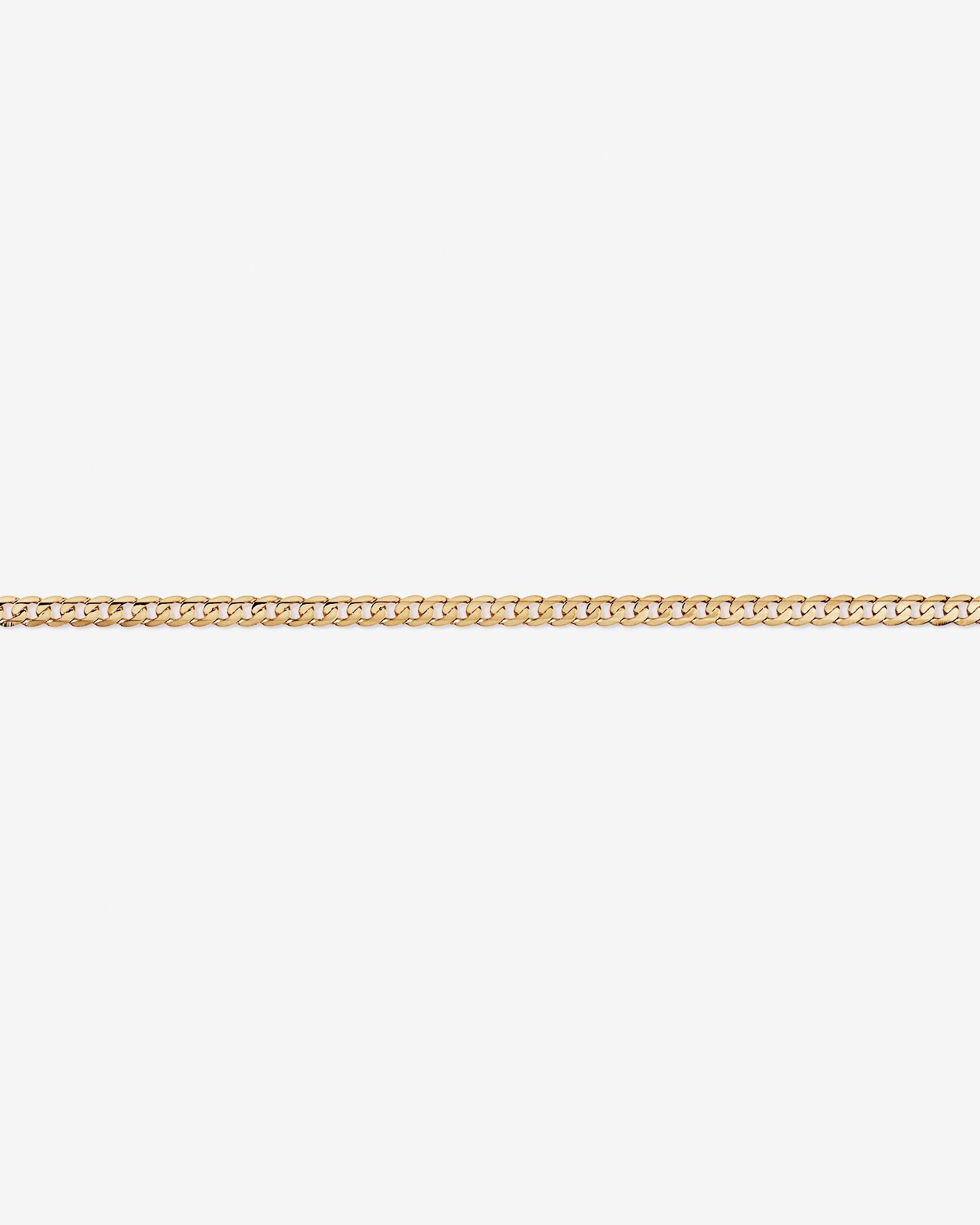 19cm (22") 3mm Width Solid Flat Bevelled Curb Bracelet in 10kt Yellow Gold