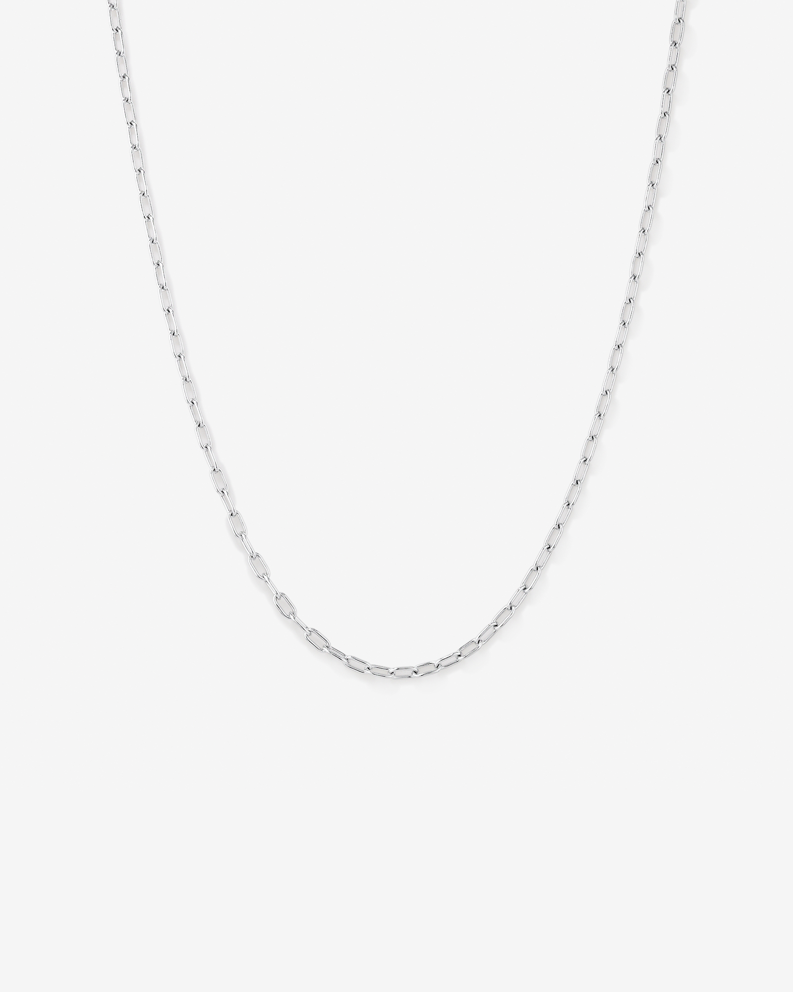Collier chaîne trombone ronde 50 cm (20") largeur 4,7 mm en argent sterling