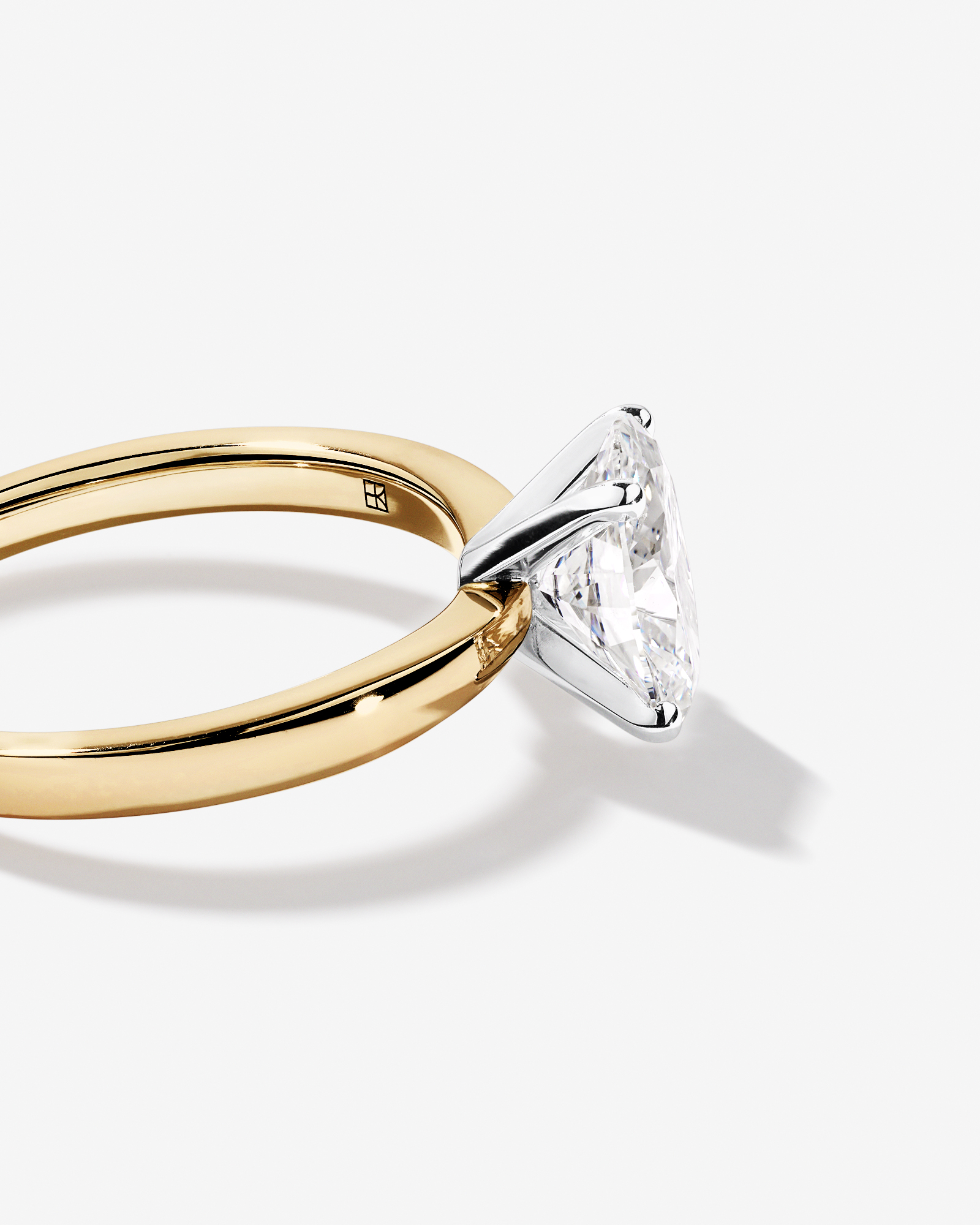 Carat TW Oval Cut Lab-Grown Diamond Solitaire Engagement Ring 14kt Yellow and White Gold