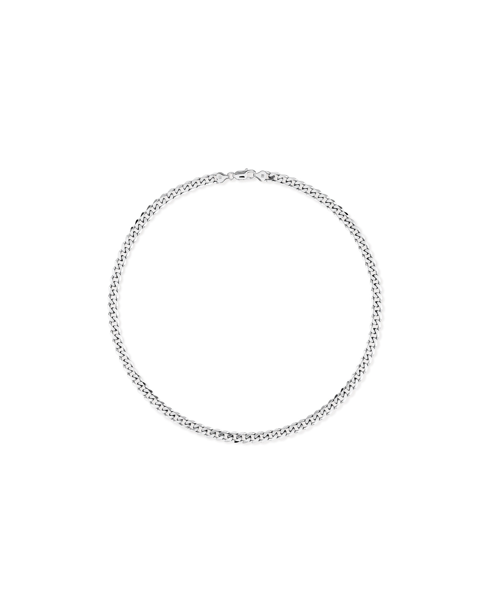 Collier Chaîne Gourmette Biseautée 55 Cm (22") Largeur 7,20 Mm En Argent Sterling