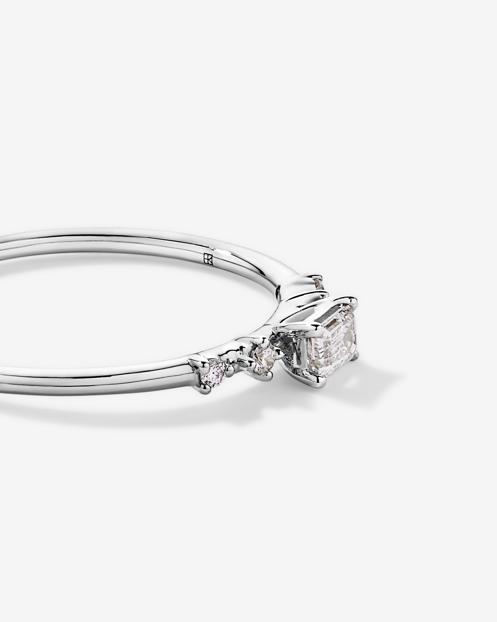 0.20TW Emerald Cut and Round Brilliant Laboratory-Grown Diamond Promise Ring 10kt Gold