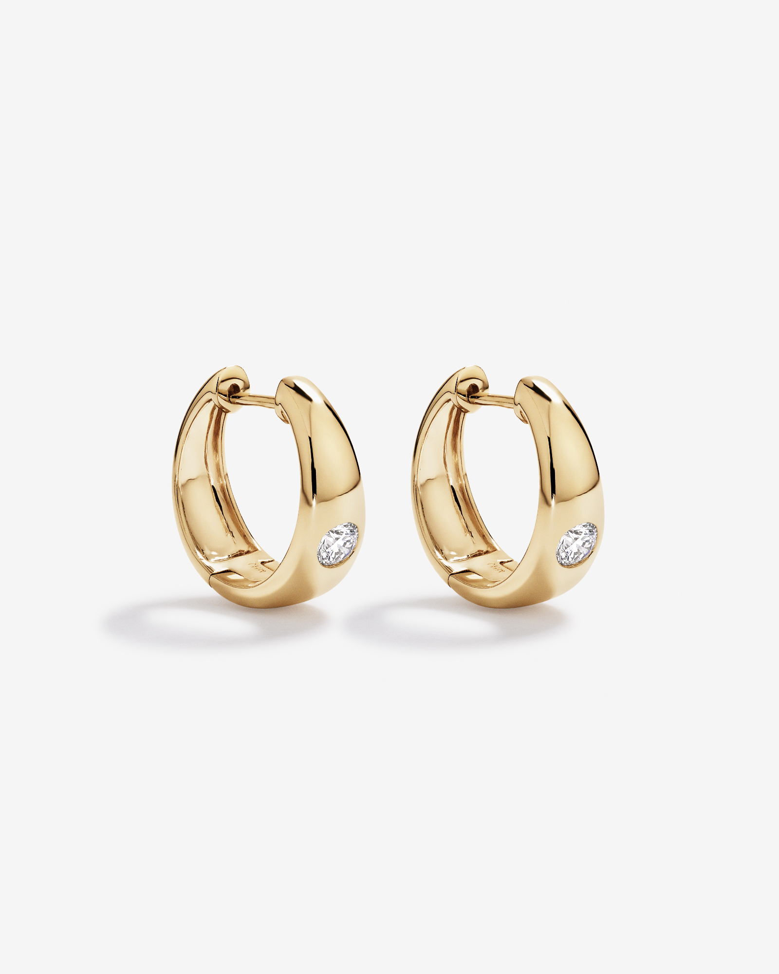 0.24 Carat TW of Laboratory-Grown Round Brilliant Diamond Huggie Earrings in 10kt Yellow Gold