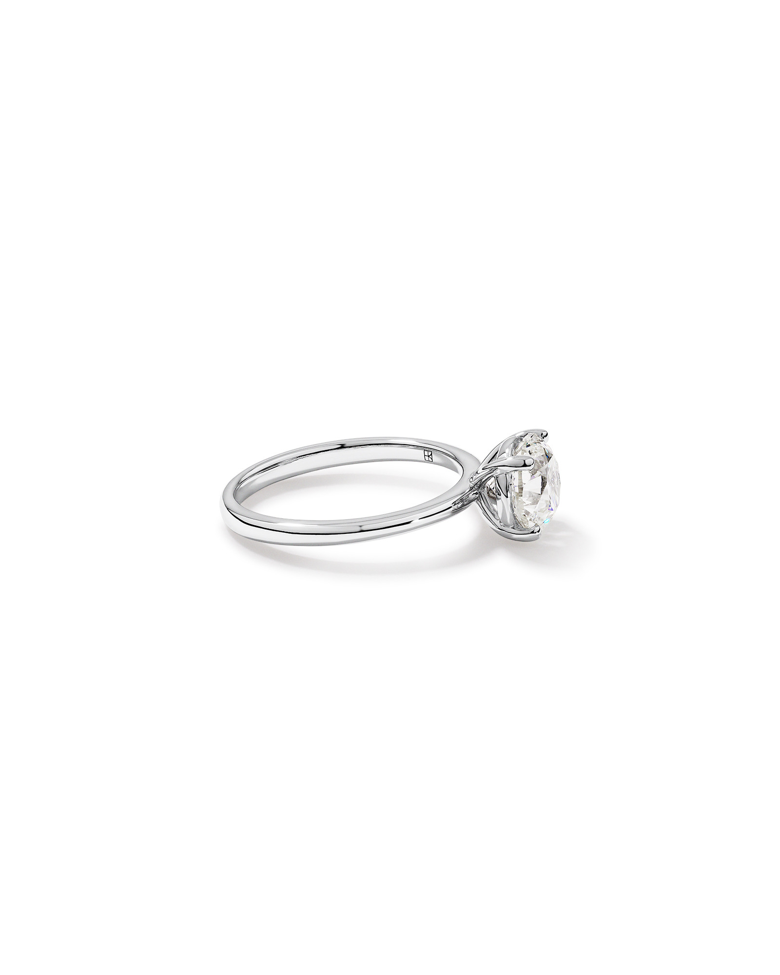 Bague Solitaire avec Diamant Rond Brillant de 1,50 Carat TW en Or Blanc 18 kt