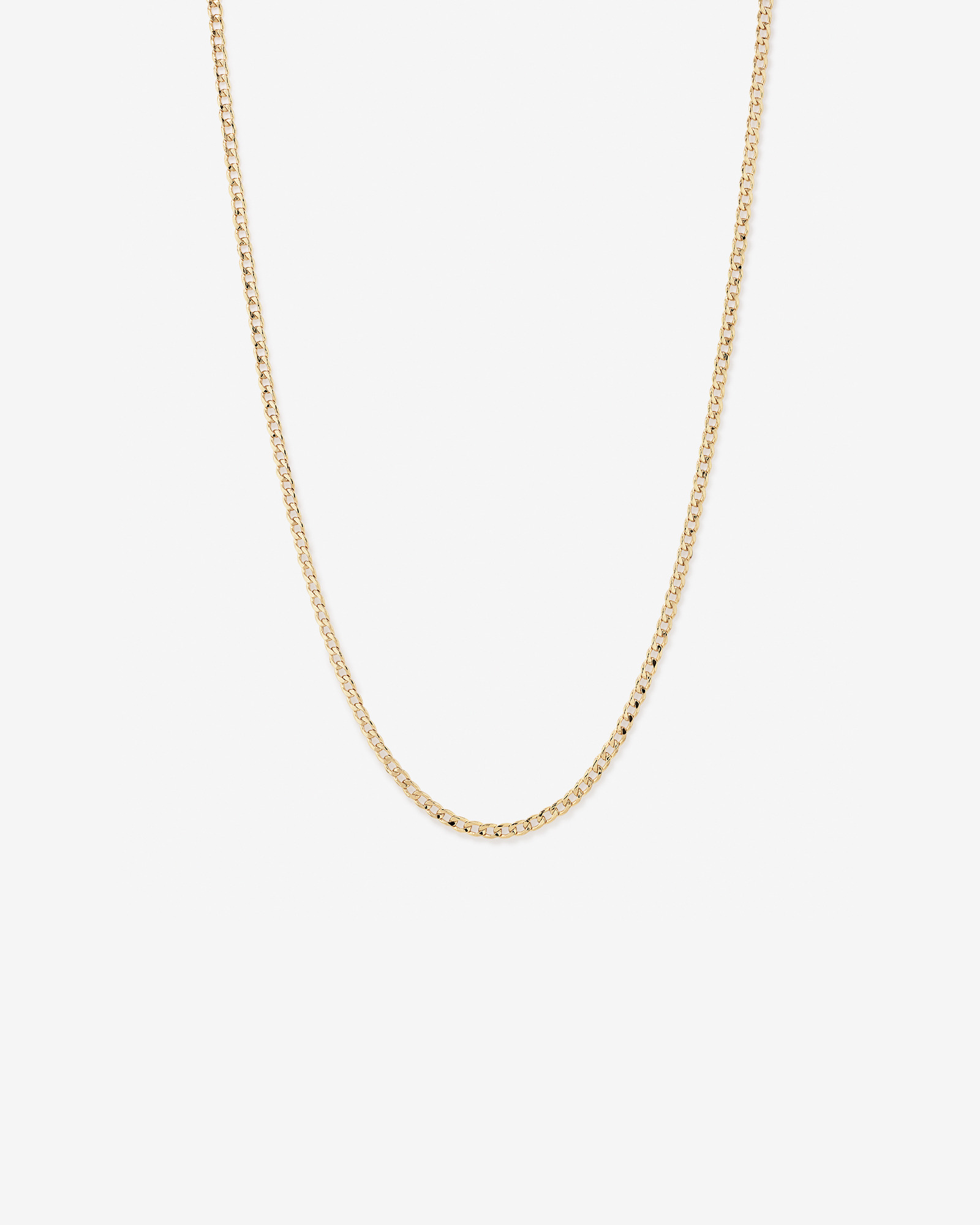 55cm (22") 3.9mm Width Semi Solid Curb Chain in 10kt Yellow Gold