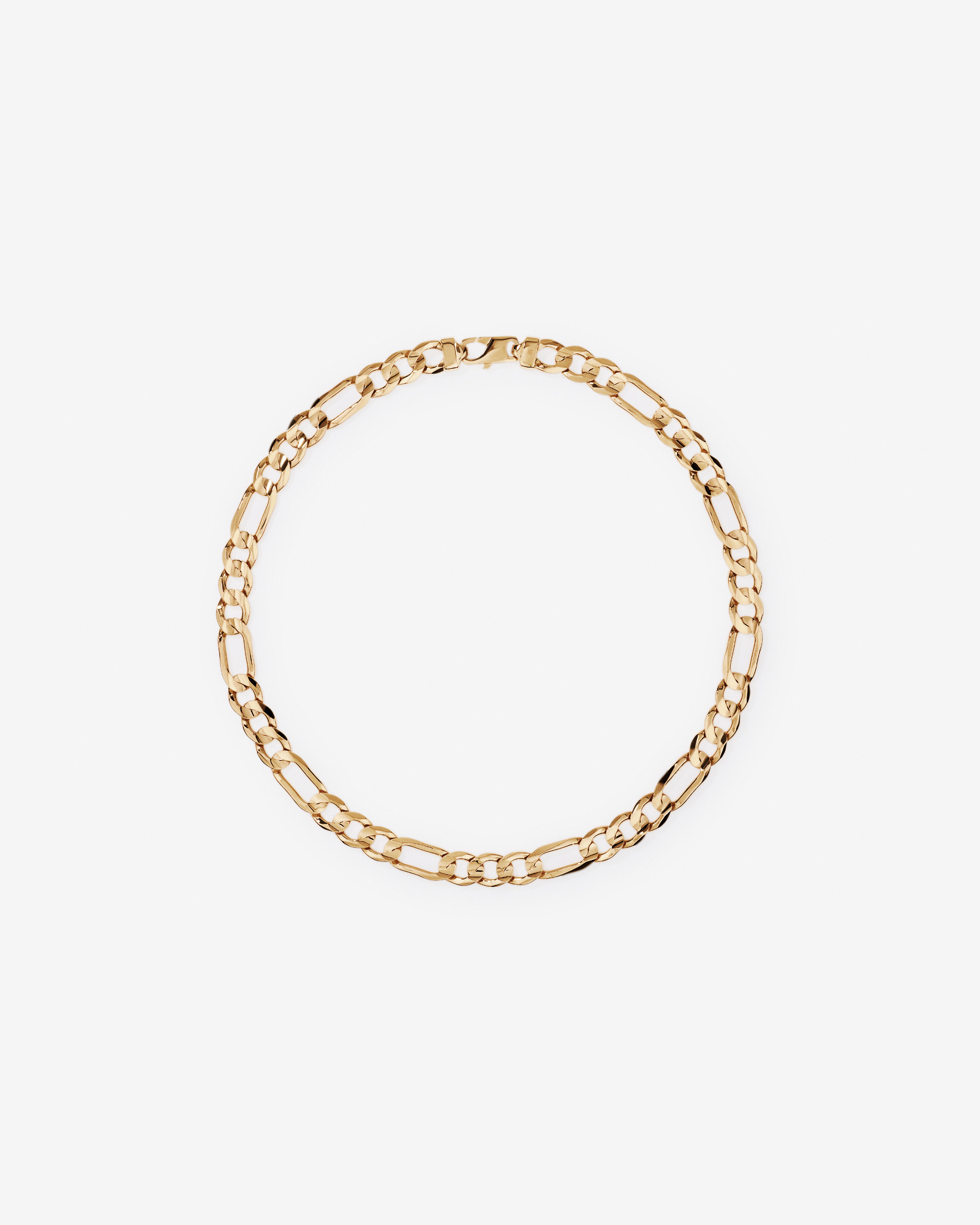 55cm (22") 15mm Solid Figaro Chain in 10kt Yellow Gold