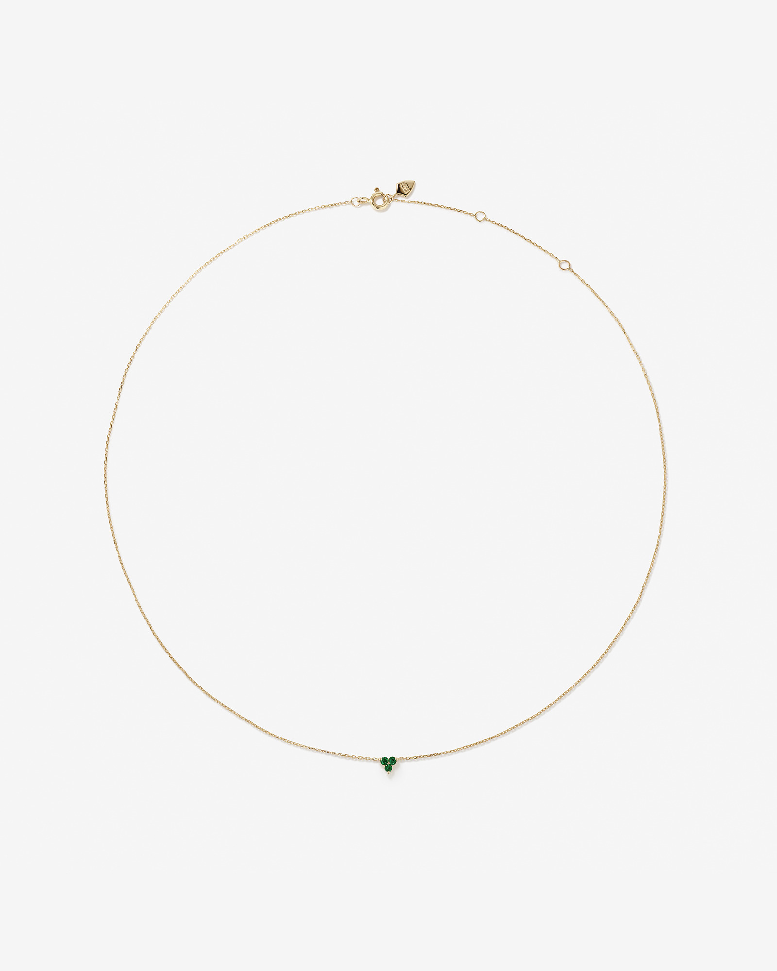 Emerald Trio Necklace in 10kt Yellow Gold