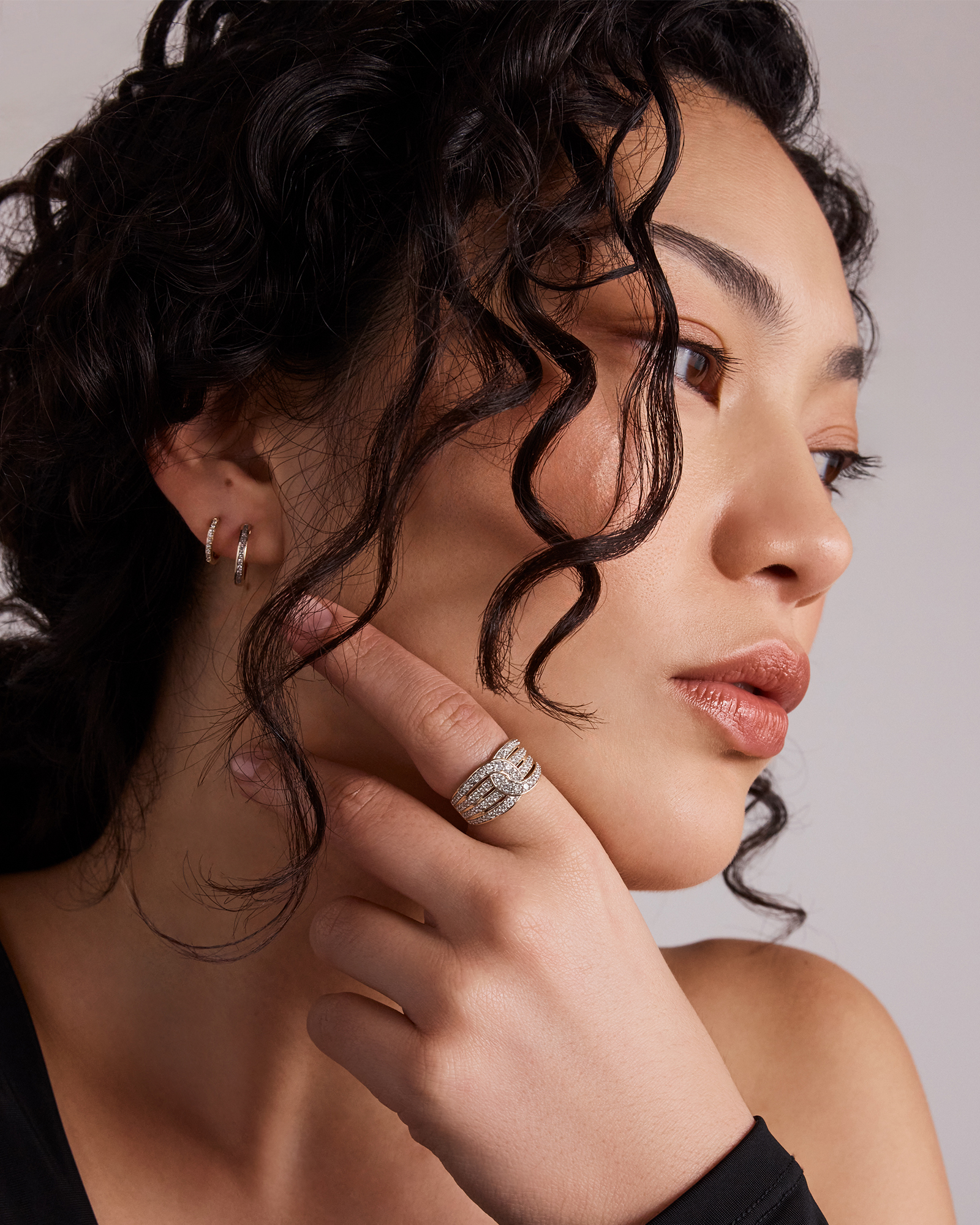 1.00 Carat TW Diamond Link Ring in 10kt White and Yellow Gold