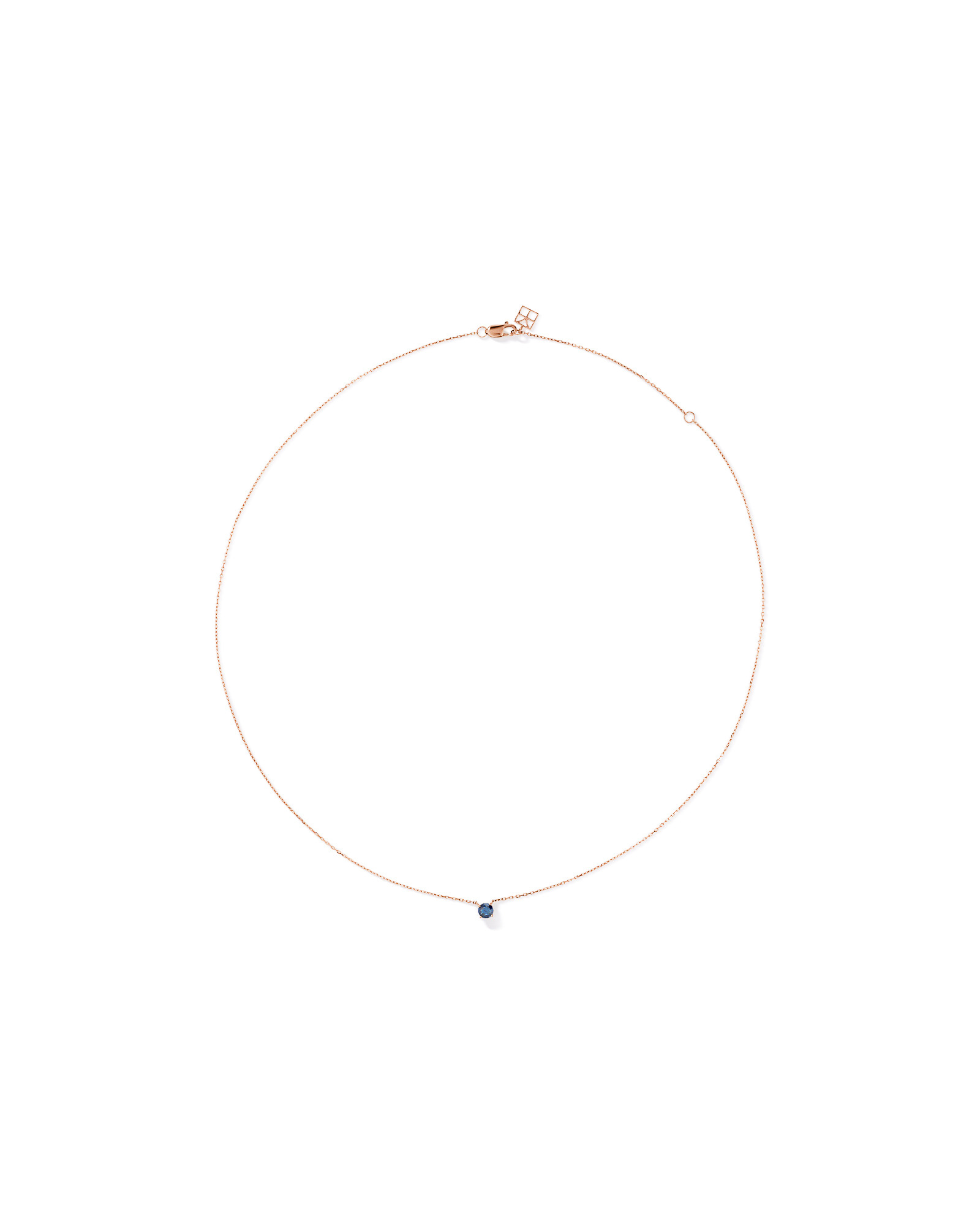 Australian Sapphire Round Cut Necklace in 10kt Rose Gold
