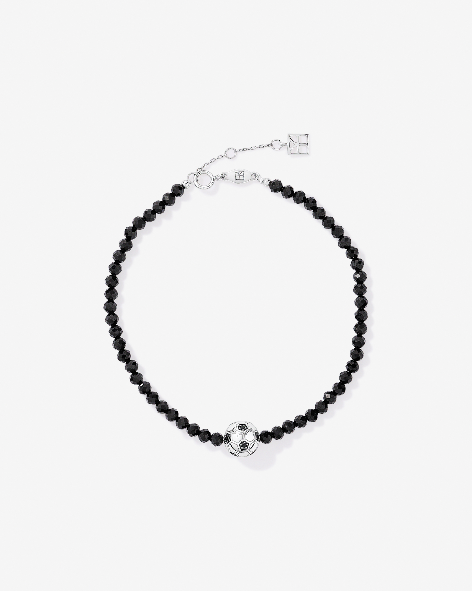 21cm Soccer Ball Bead Bracelet in Sterling Silver