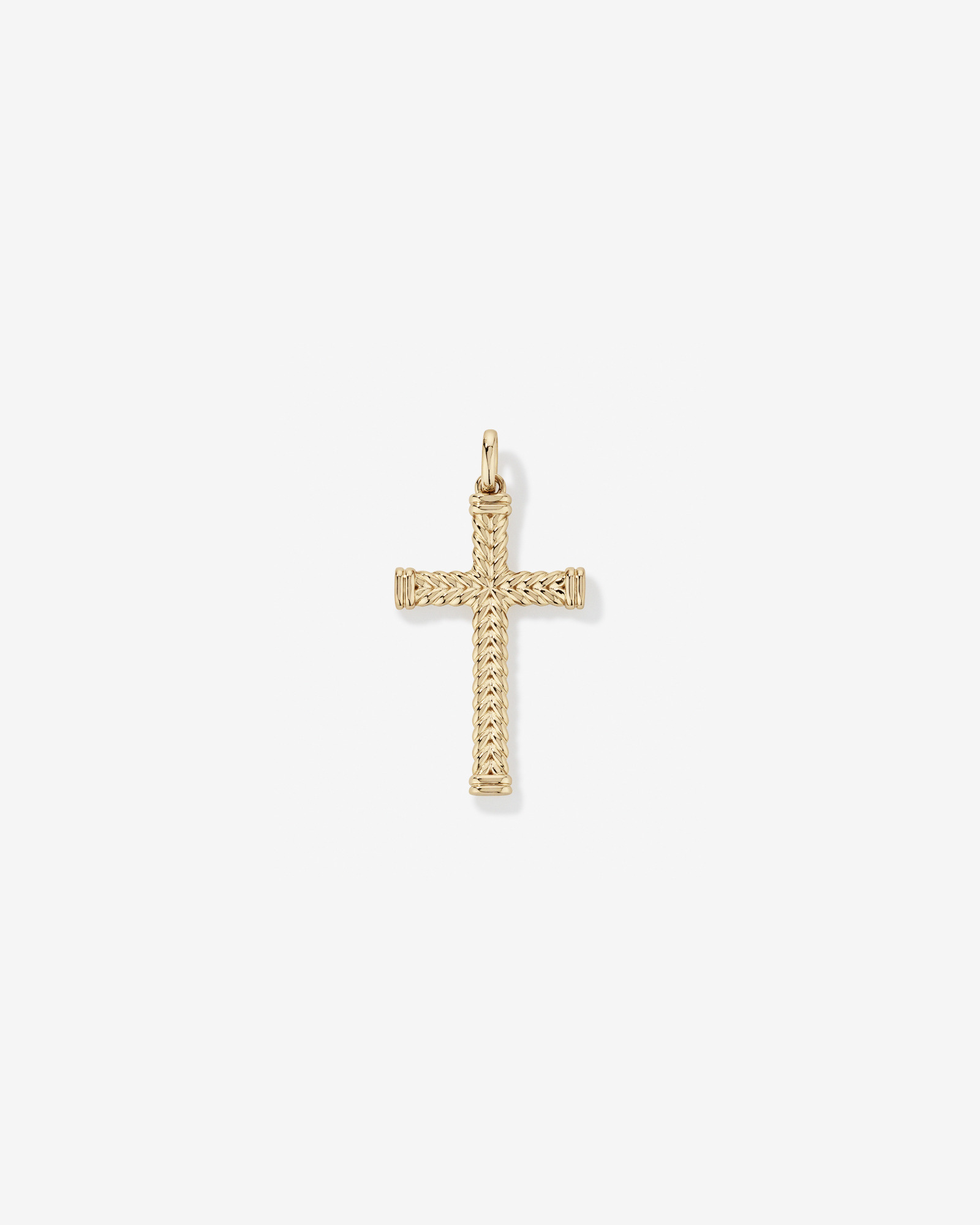 Textured Cross Pendant in 10kt Yellow Gold