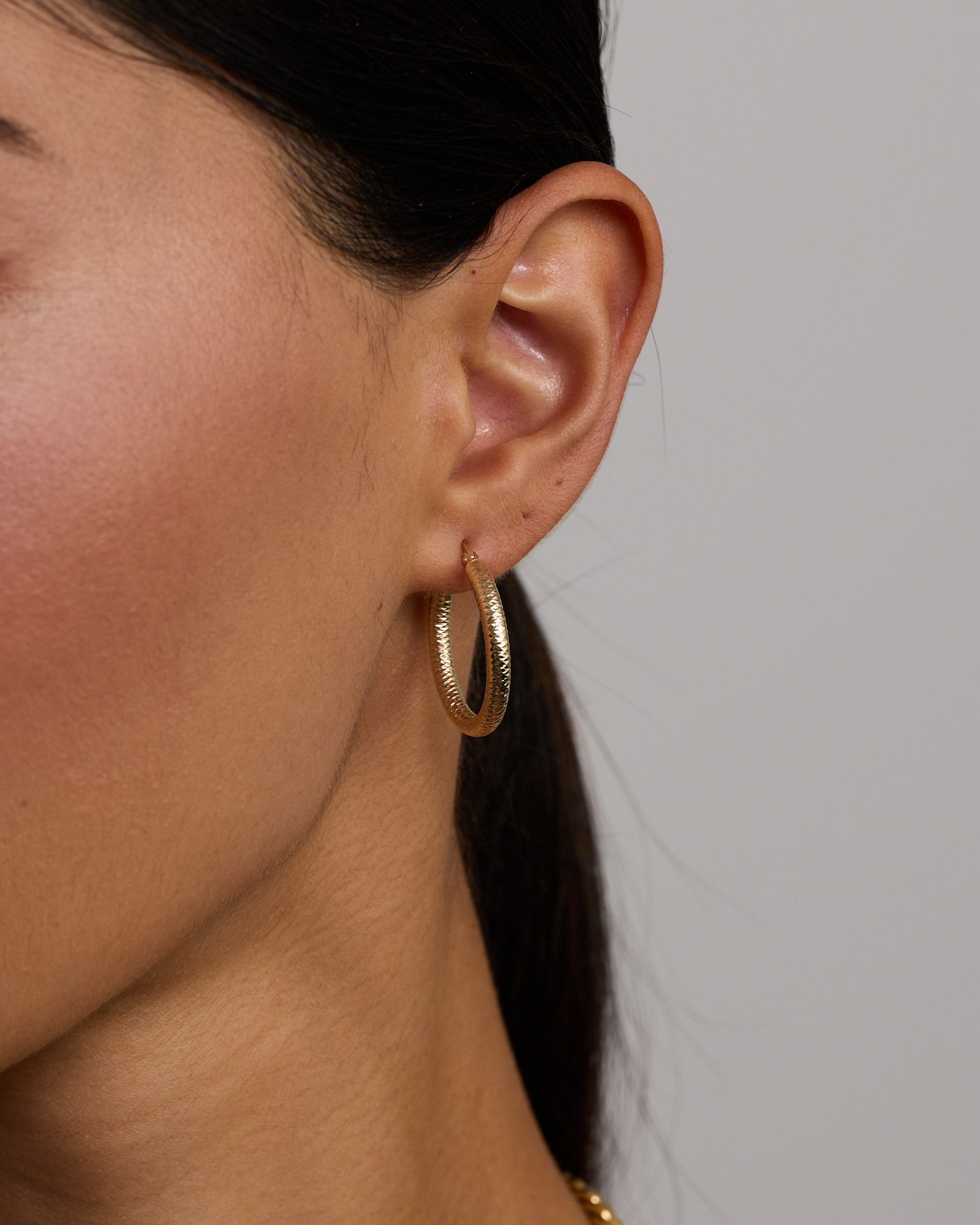 Diamond-Cut Hoop Earrings in 18Kt Vermeil