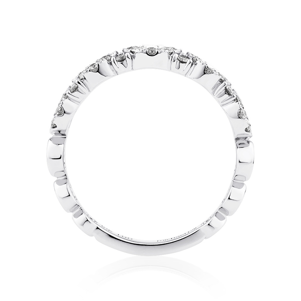 Bague à bulles en or blanc 10 K avec diamants totalisant 1 ct