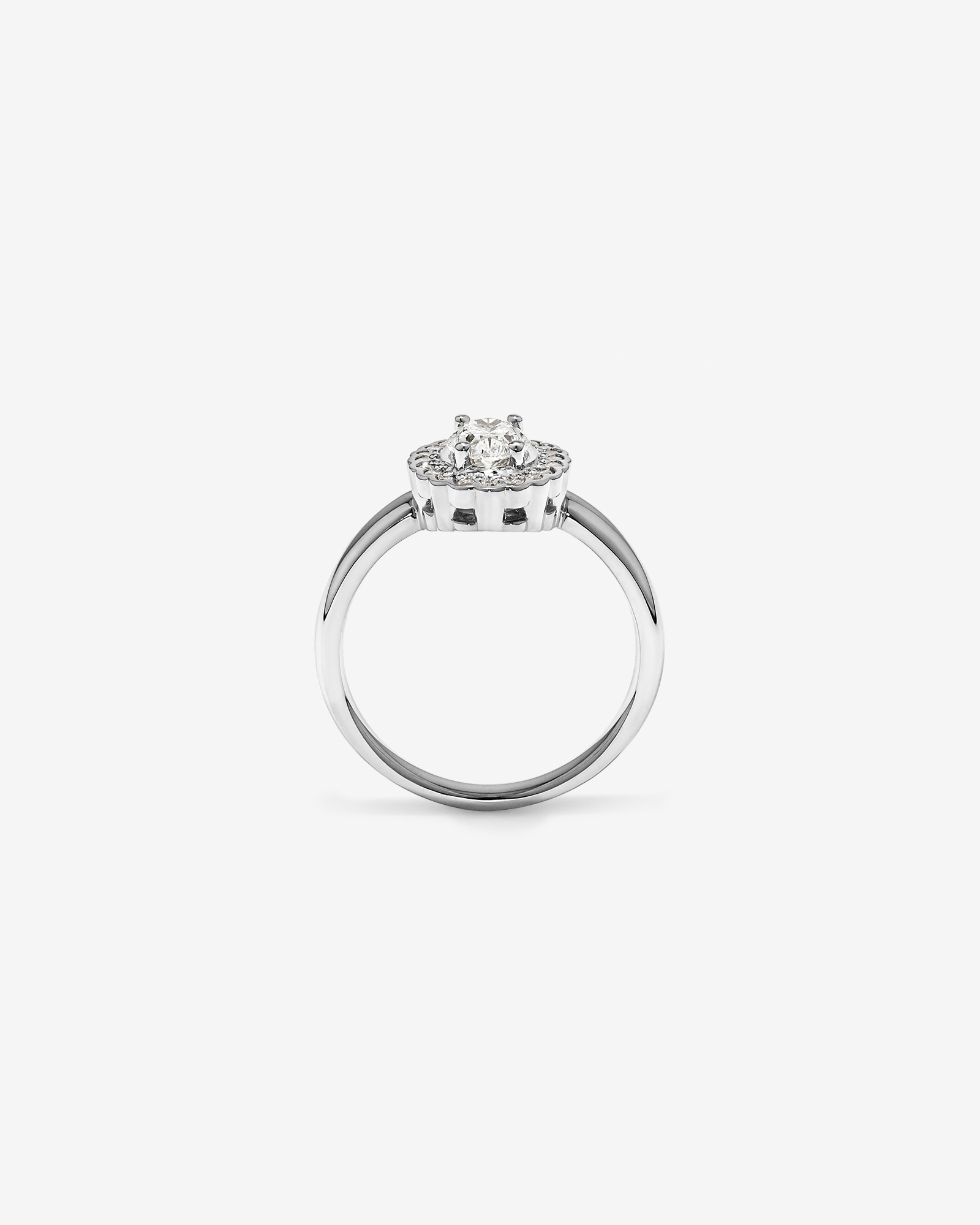 Carat TW Oval Diamond Floral Halo Ring 14kt White Gold