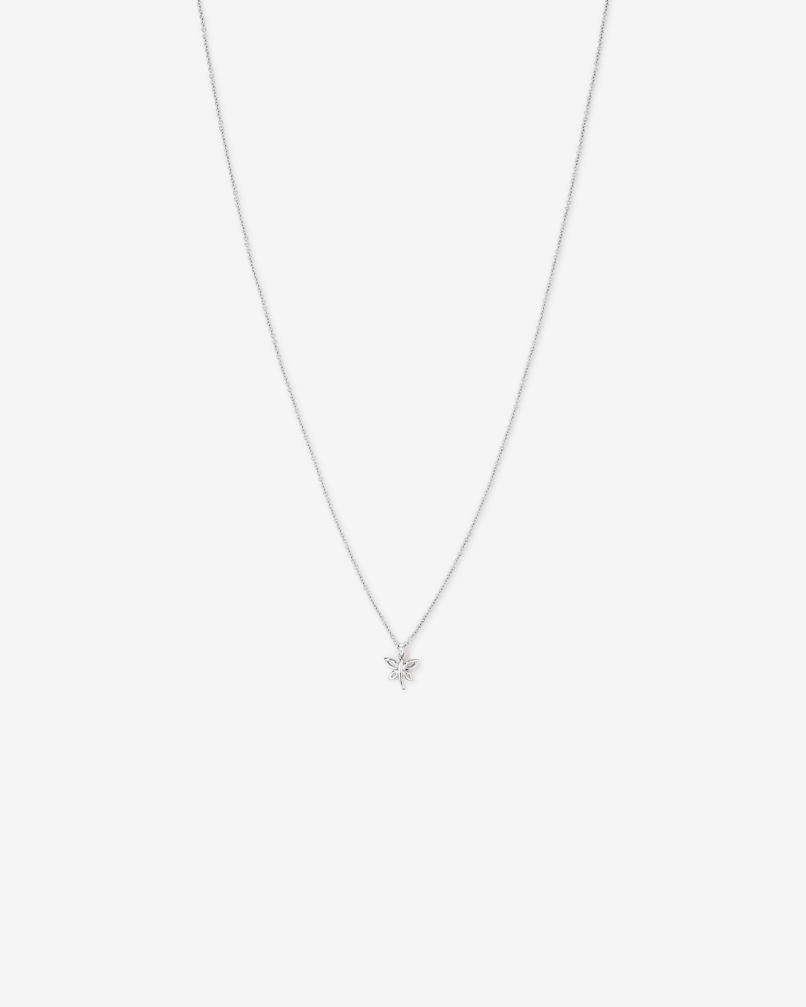 Open Wing Dragonfly Pendant Necklace in Sterling Silver