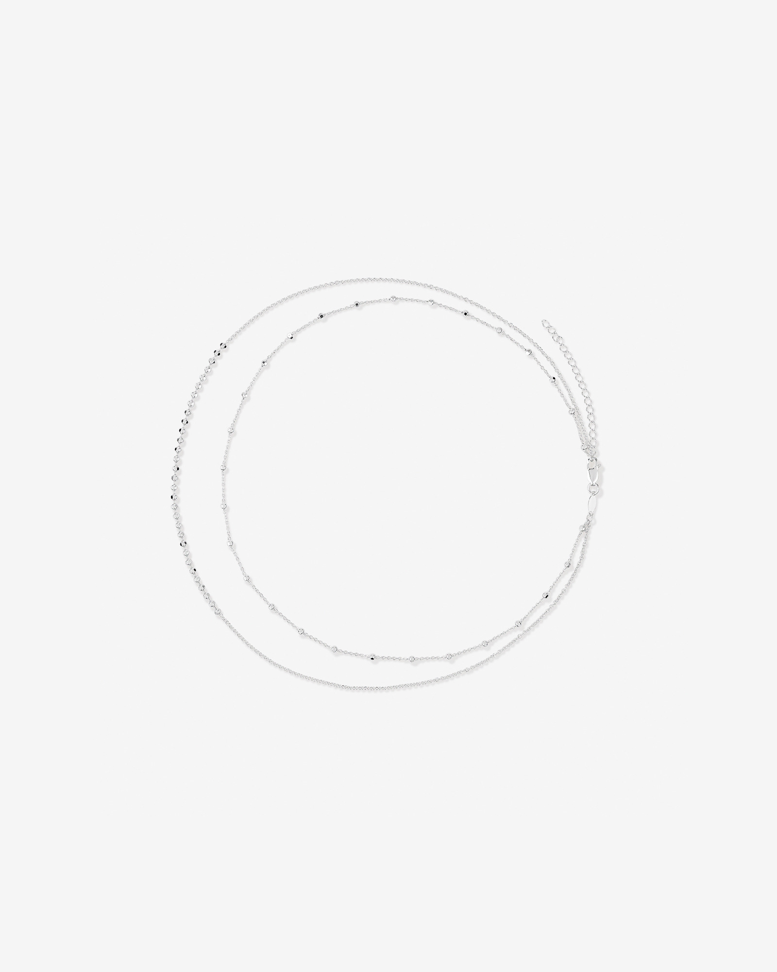 Chaîne à perles en argent et à rangs multiples de 45 cm