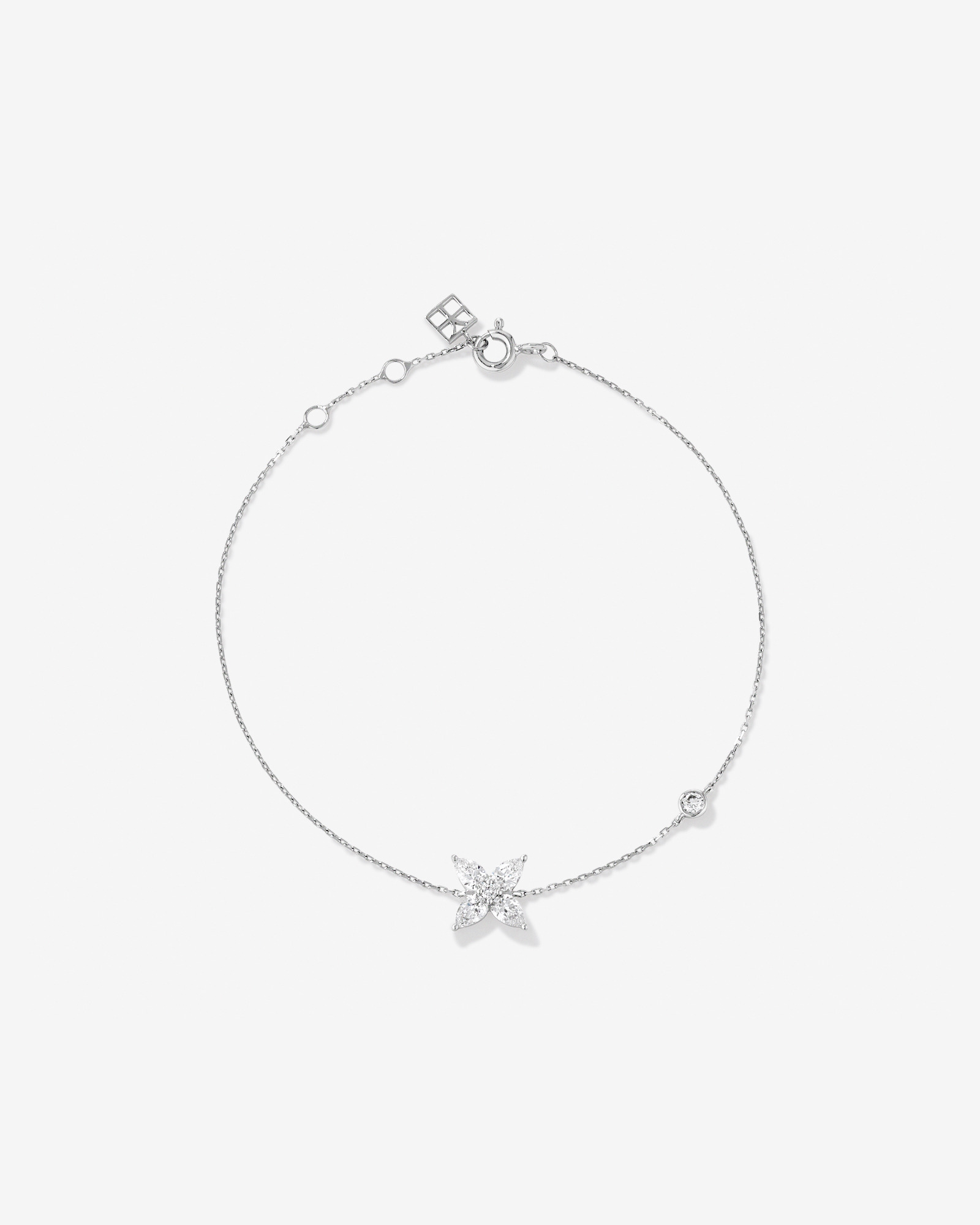 Bracelet en diamants de laboratoire TW Floret de 0,50 carat en or blanc 10 carats