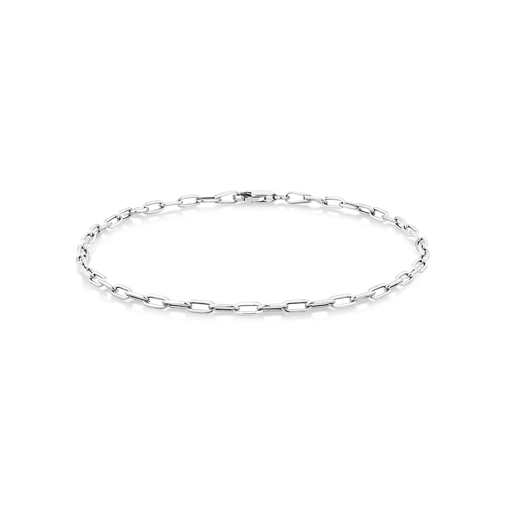 2.2mm Paperclip Bracelet in 10kt White Gold