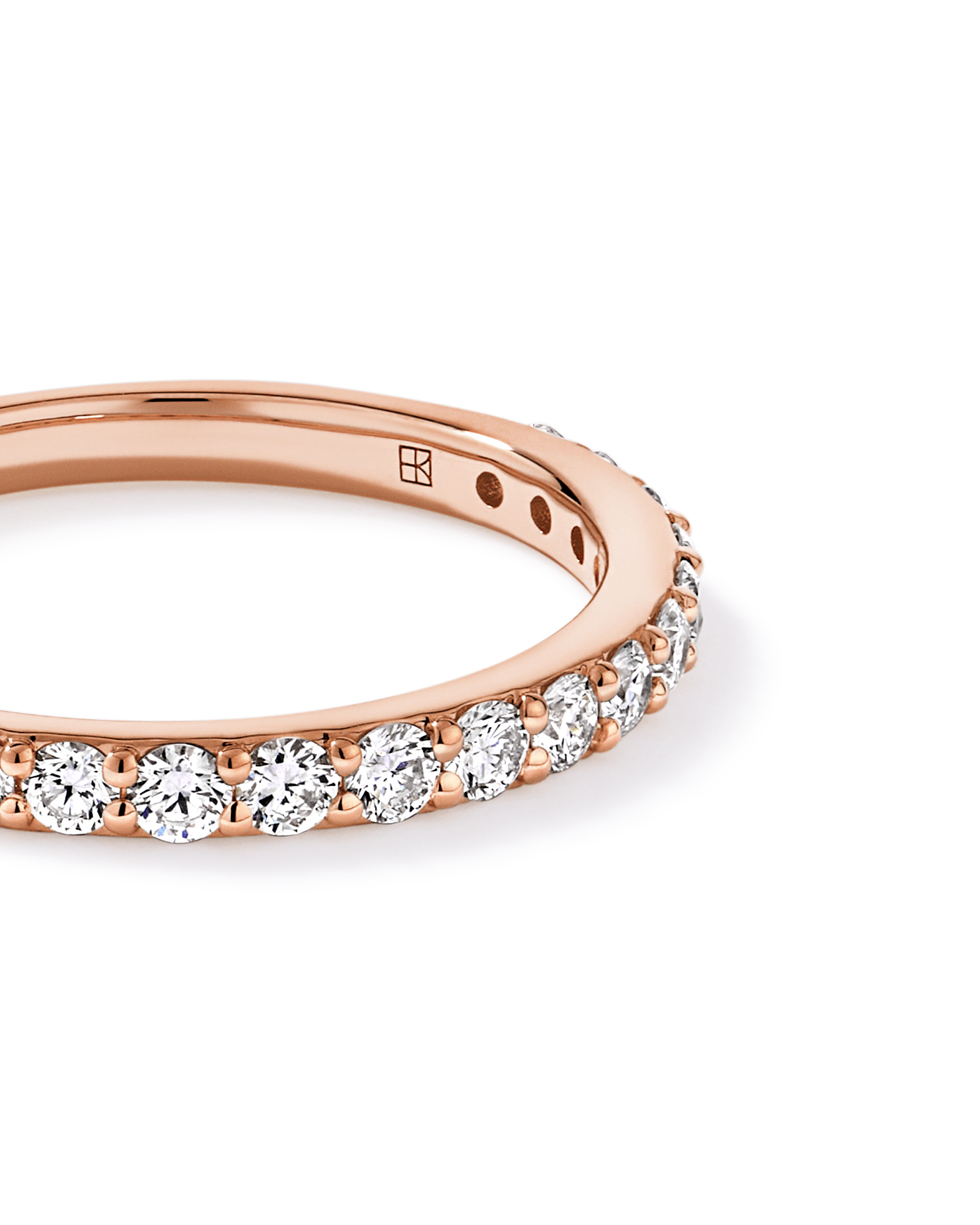 0.50TW Round Brilliant Laboratory-Grown Diamond Wedding Band 14kt Rose Gold