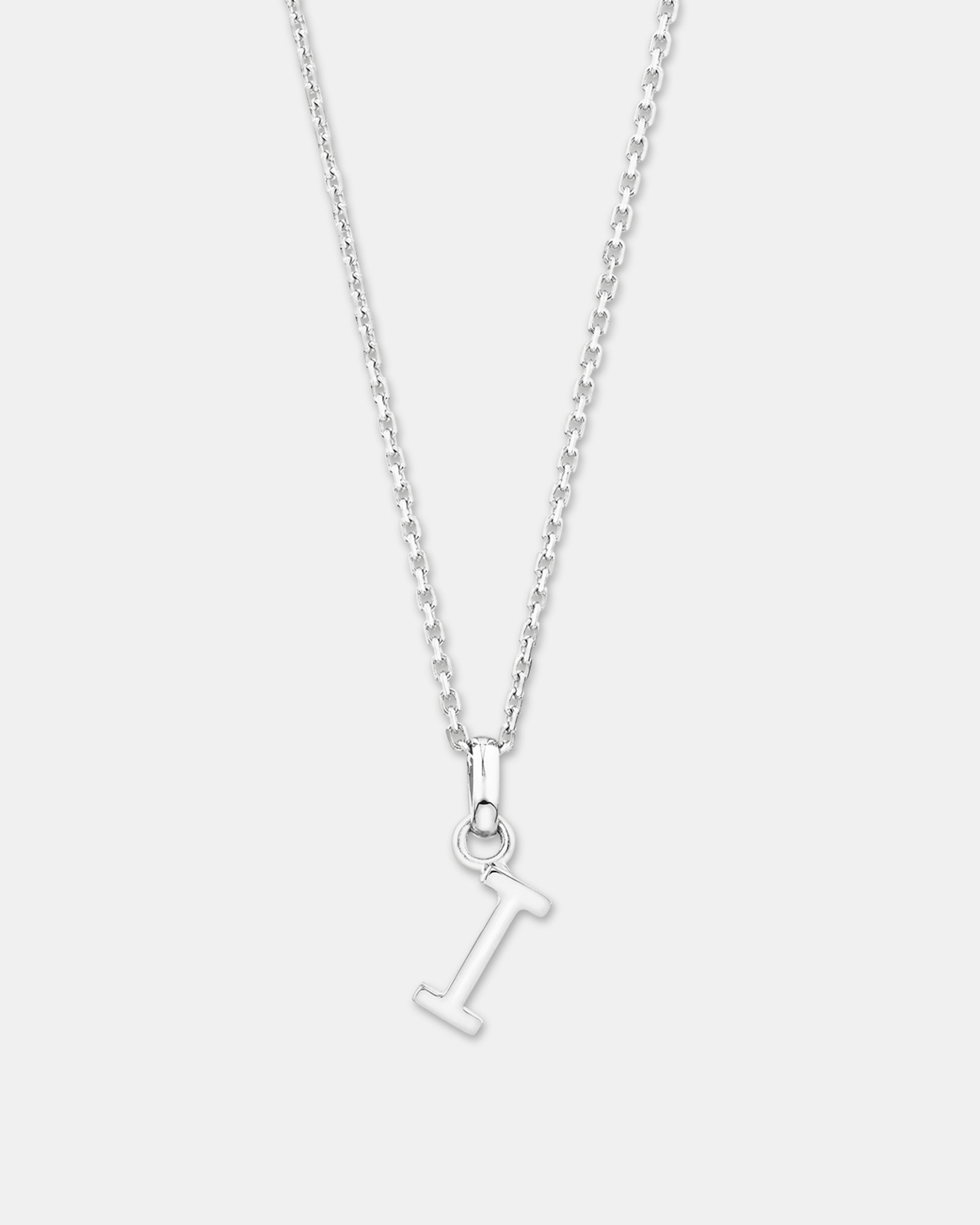 "I" Initial Pendant in Sterling Silver