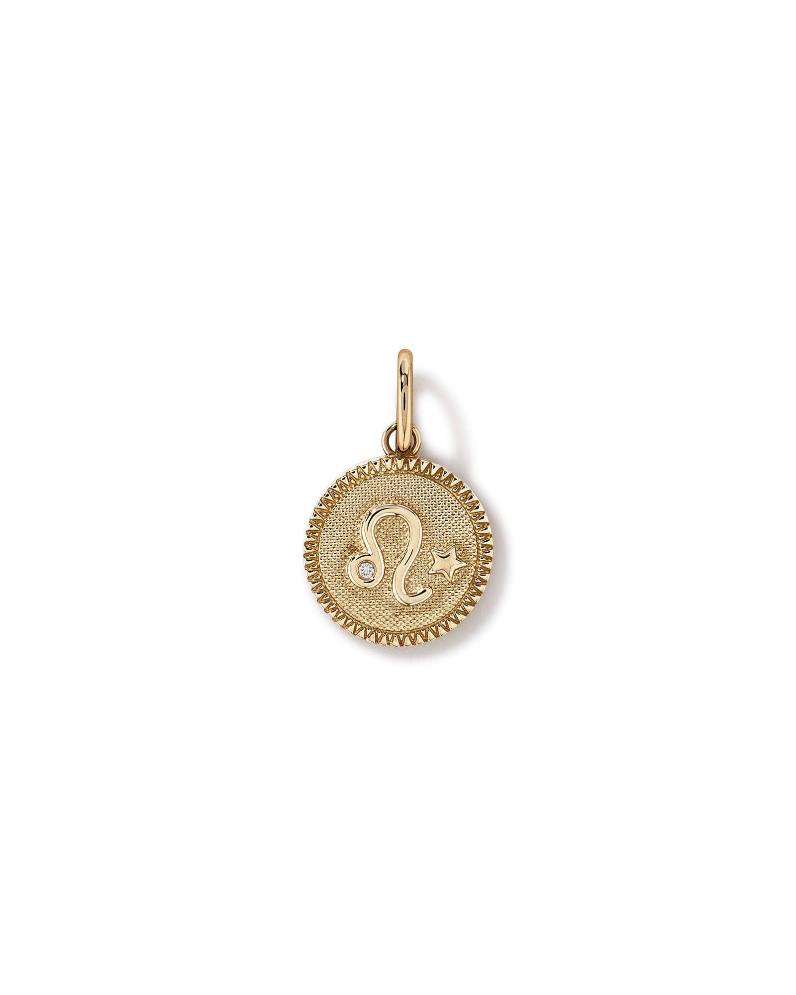 Diamond Accent Leo Zodiac Pendant in 10kt Yellow Gold