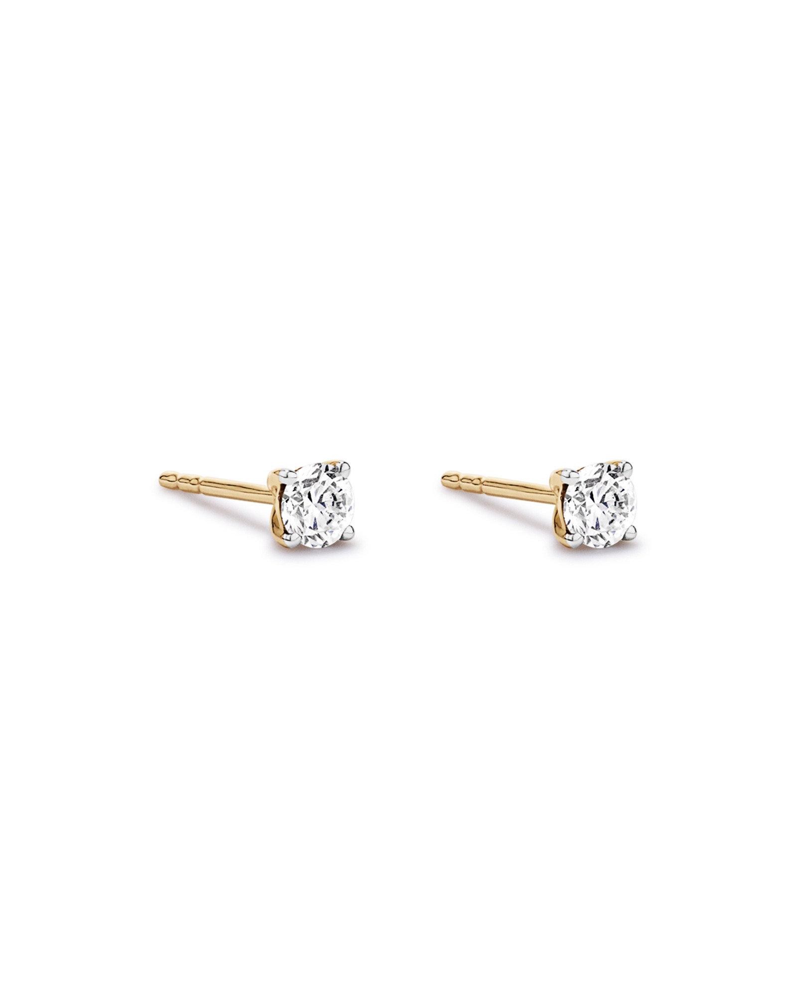 0.40 Carat TW Diamond Round Brilliant Solitaire Stud Earrings in 10kt Yellow Gold