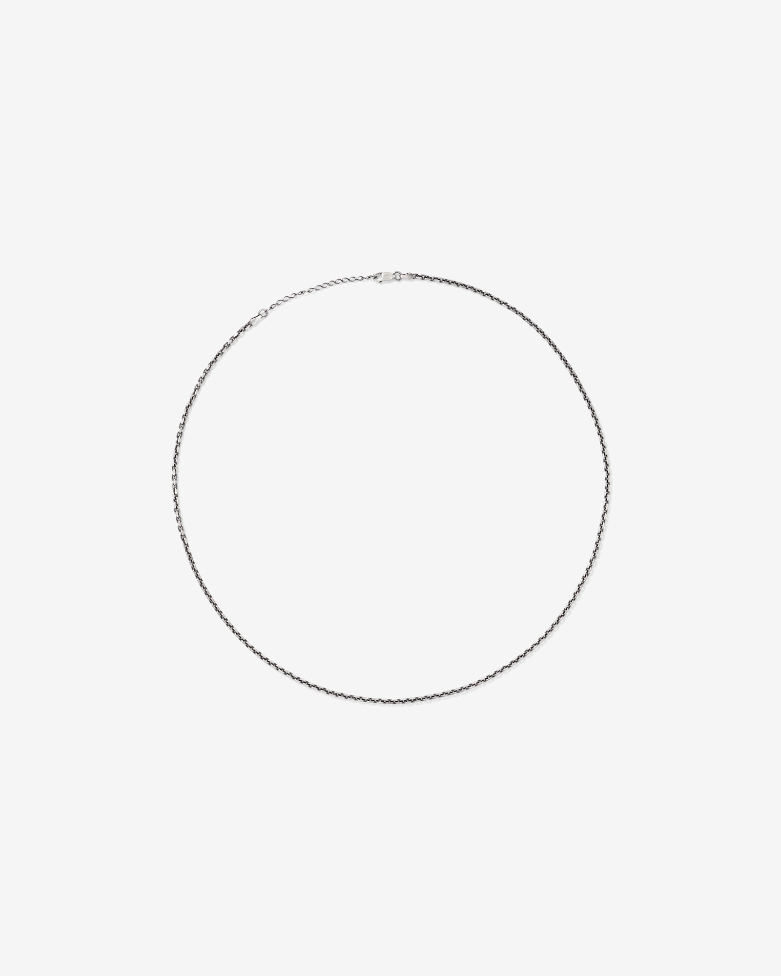 60cm (24") 0.8mm Width Oxidised Forzatina Chain in Sterling Silver