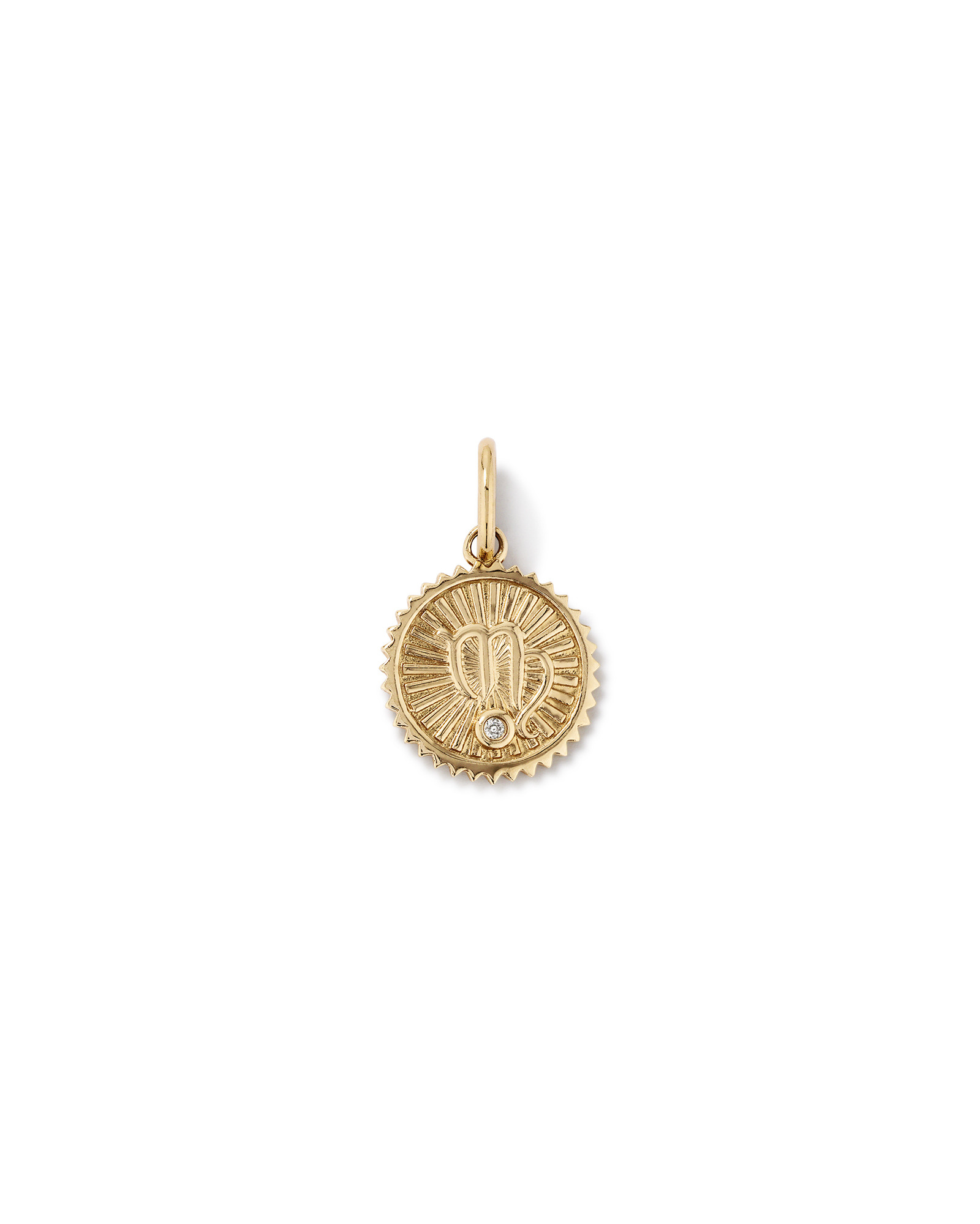 Pendentif zodiaque Vierge avec accents de diamants en or jaune 10 carats