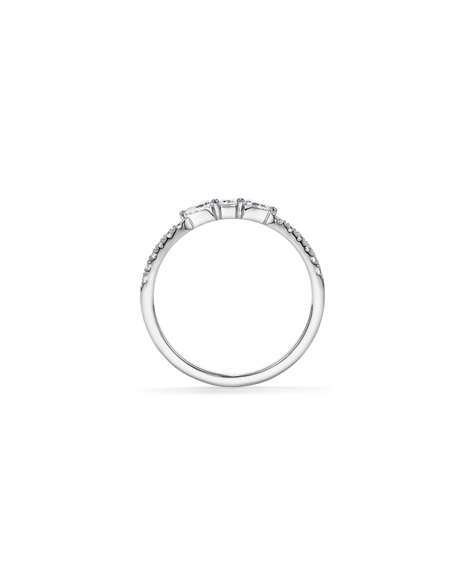 0.23TW Pear and Round Brilliant Diamond Wedding Ring 14kt Gold