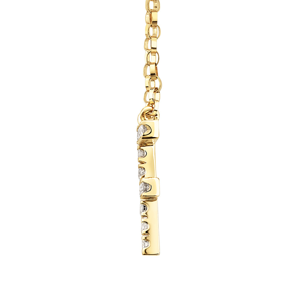 "F" Initial Necklace with 0.10 Carat TW of Diamonds in 10kt Yellow Gold
