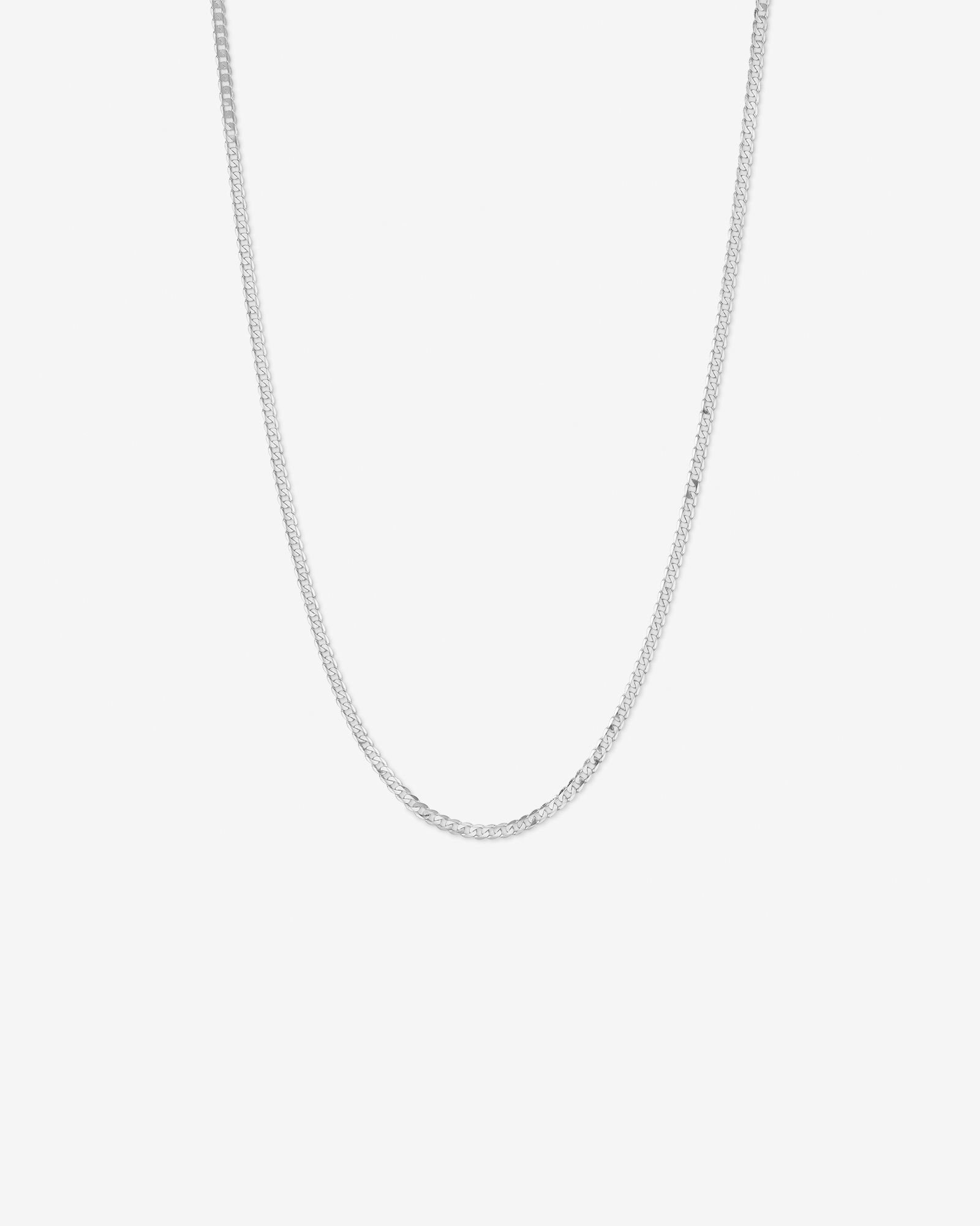 60cm (22") 3.75mm Width Solid Flat Bevelled Curb Chain in 10kt Gold