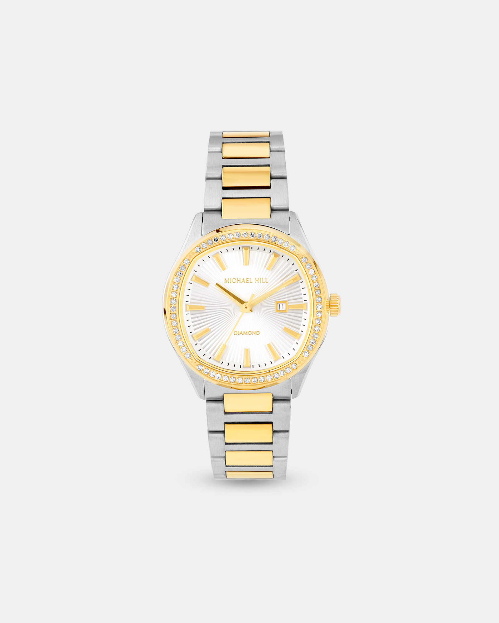 Montre Quartz Pour Femmes Deux Tons De 0,40 Carat Tw Diamant En Acier Inoxydable Ton Or Jaune